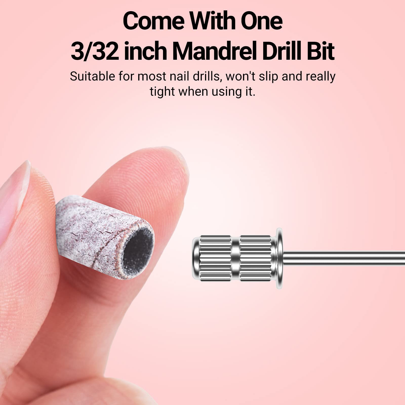 MelodySusie 100 Pcs Nail Drill Bits Sanding Bands - 150 Medium Grit Nail File Sanding Bands for Acrylic Nails, Gel Manicures & Pedicures | Professional Nail Art Tools for Salon & Home Use