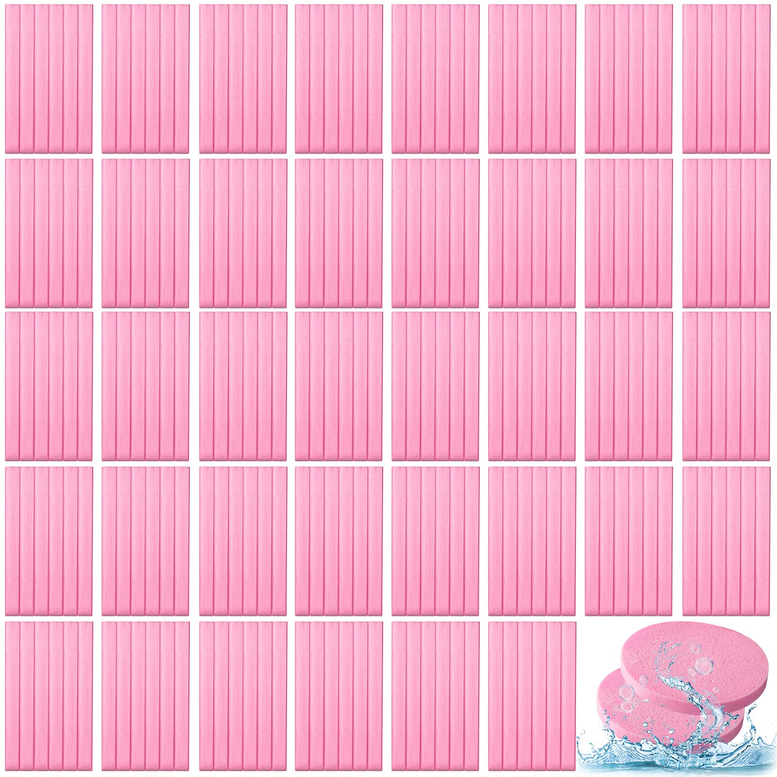 600 Pieces Compressed Facial Sponges - Disposable Round Makeup Remover Pads for Professional Estheticians, Women's Spa & Home Skincare - Gentle Exfoliating & Cleansing Face Wash Sponges (Pink) | Perfect for Daily Makeup Removal, Deep Cleansing & Professional Spa Treatments