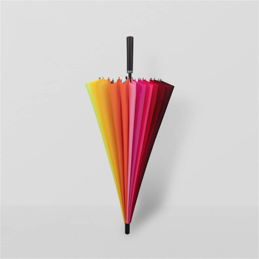 LEIGE Automatic Open Close Long Handle Straight Umbrella for Men & Women - Windproof Rainbow Design (Multiple Colors) - Perfect for Walking, Commuting & Outdoor Activities