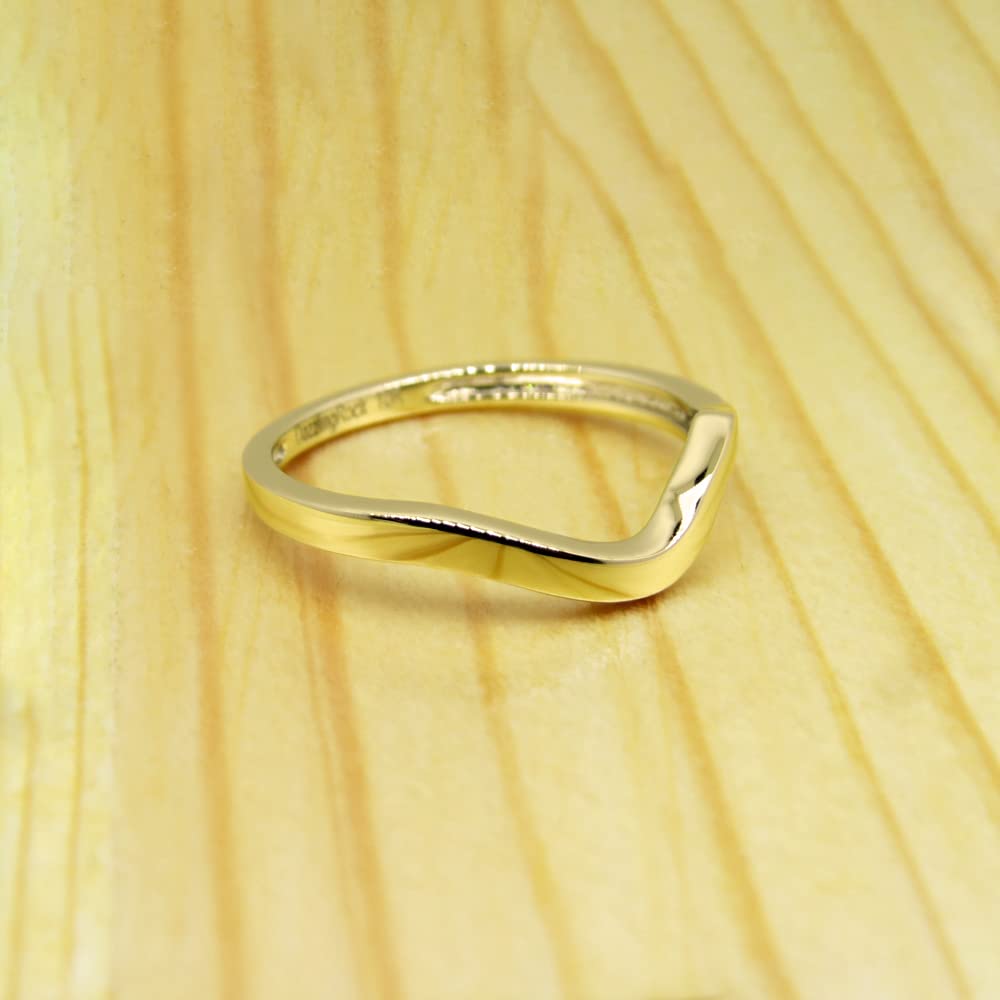 Dazzlingrock 14K Solid White Gold Women's Stackable Contour Wedding Band Ring - Anniversary Gift, Bridal Jewelry, Stackable Ring Set for Engagement, Promise or Special Occasions