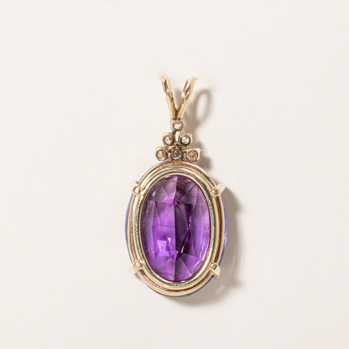 4.40ct Natural Amethyst & 0.24ct Diamond Pendant Necklace - Elegant Purple Gemstone Jewelry for Women - Perfect for Weddings, Anniversaries & Special Occasions
