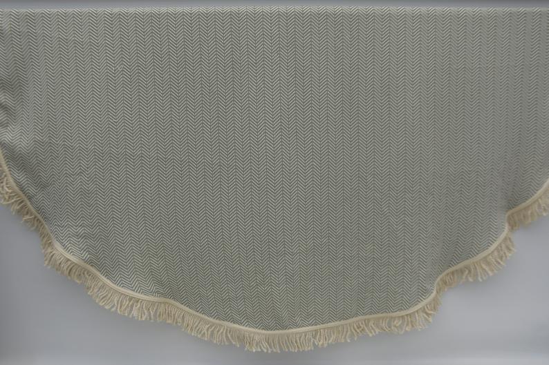 Premium 100% Cotton Olive Green Round Beach Towel - Soft, Absorbent & Quick-Drying for Pool, Beach, Yoga & Outdoor Activities