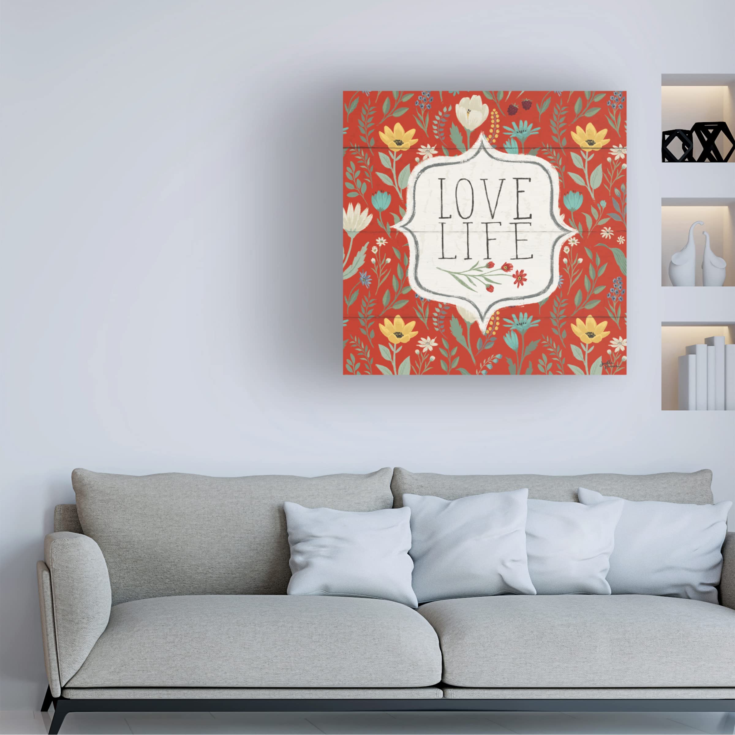 Blooming Thoughts V Canvas Wall Art by Janelle Penner - Modern Floral Painting for Living Room, Bedroom & Office Decor - Handmade Trademark Fine Art Print