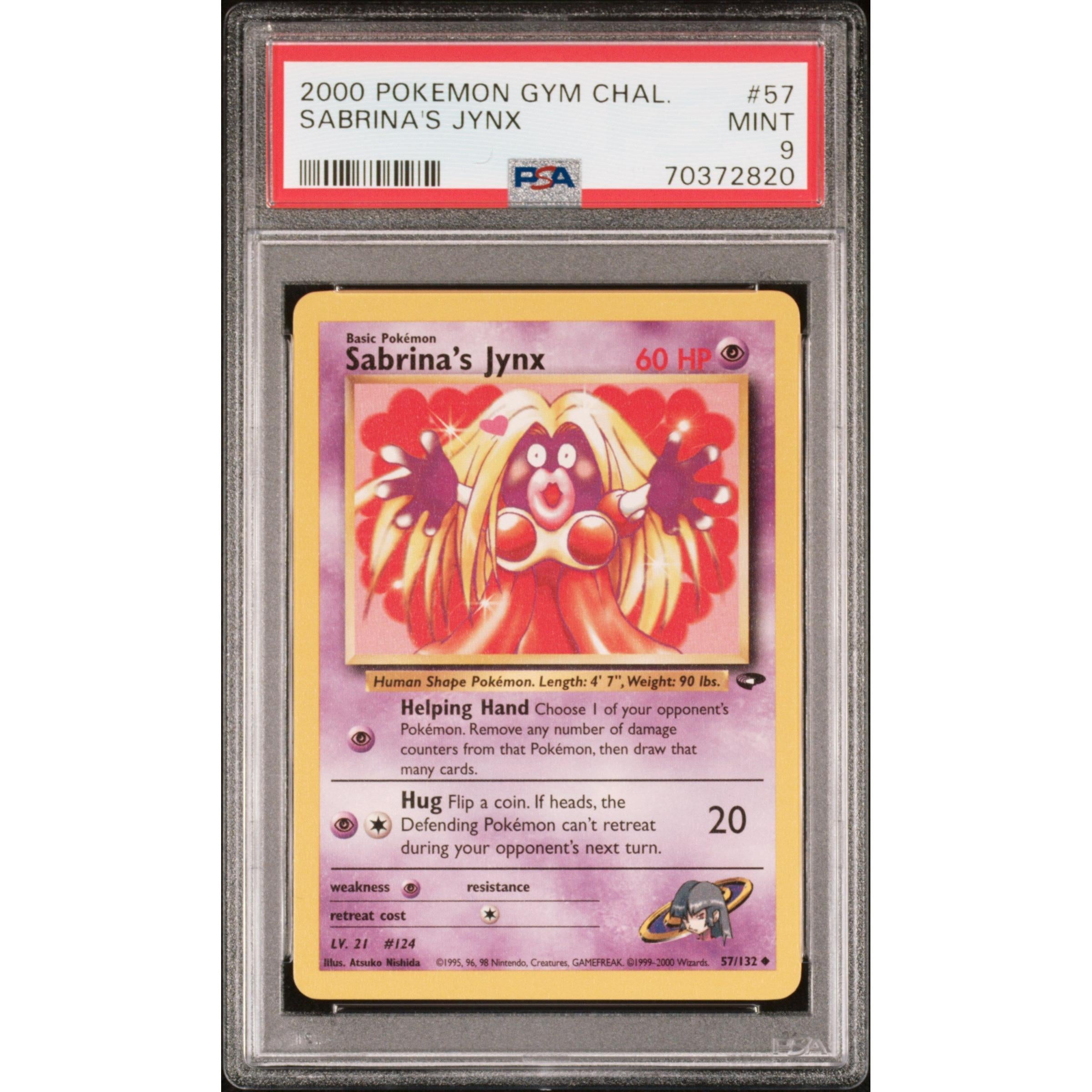2000 Pokemon Gym Challenge Sabrina's Jynx 57/132 PSA 9 Graded Card - Rare Collectible for Pokemon TCG Players & Fans - Perfect for Gaming, Trading, and Display