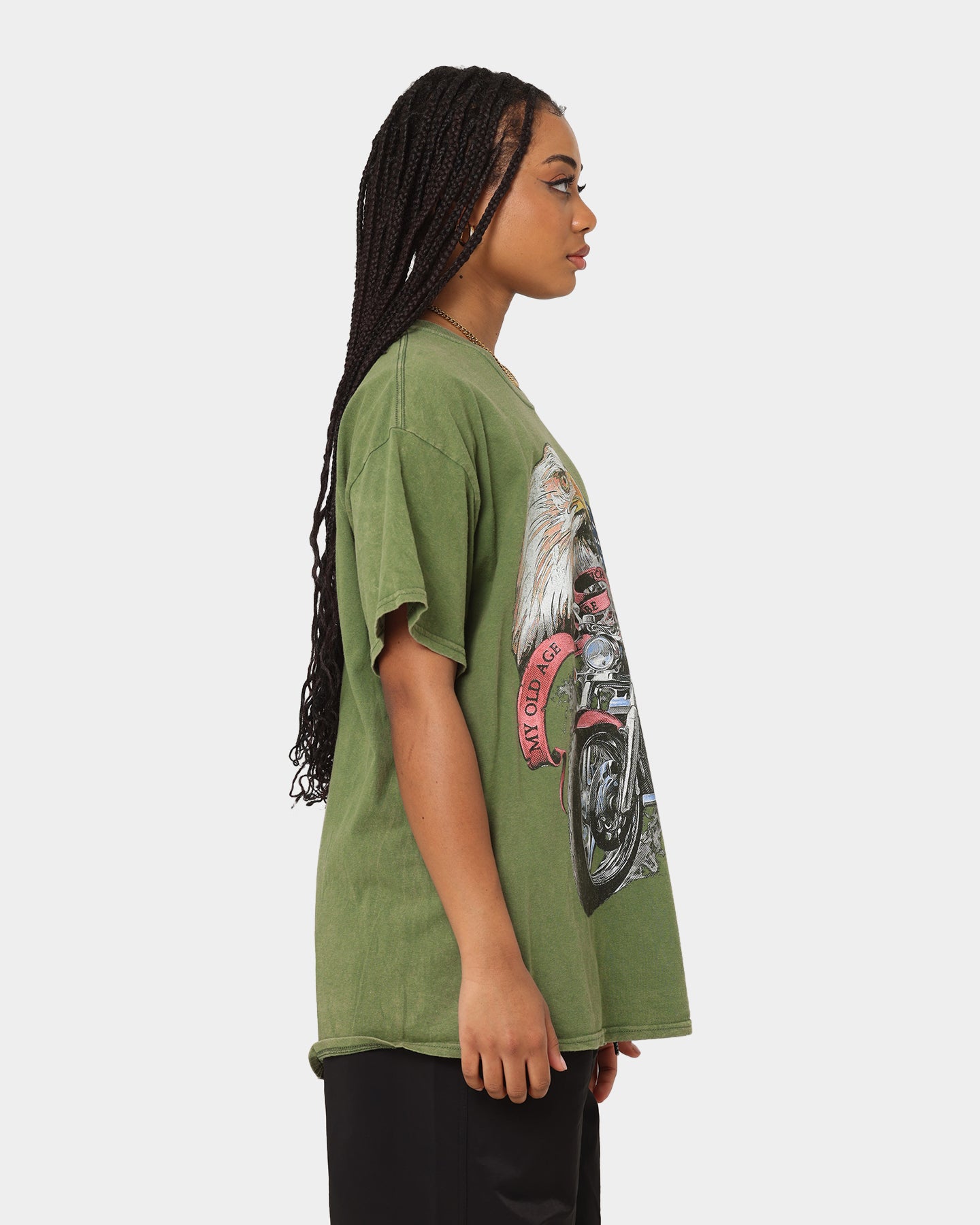 American Thrift Eagle Moto Club T-Shirt - Military Style Biker Tee for Men | Casual Wear & Motorcycle Riding