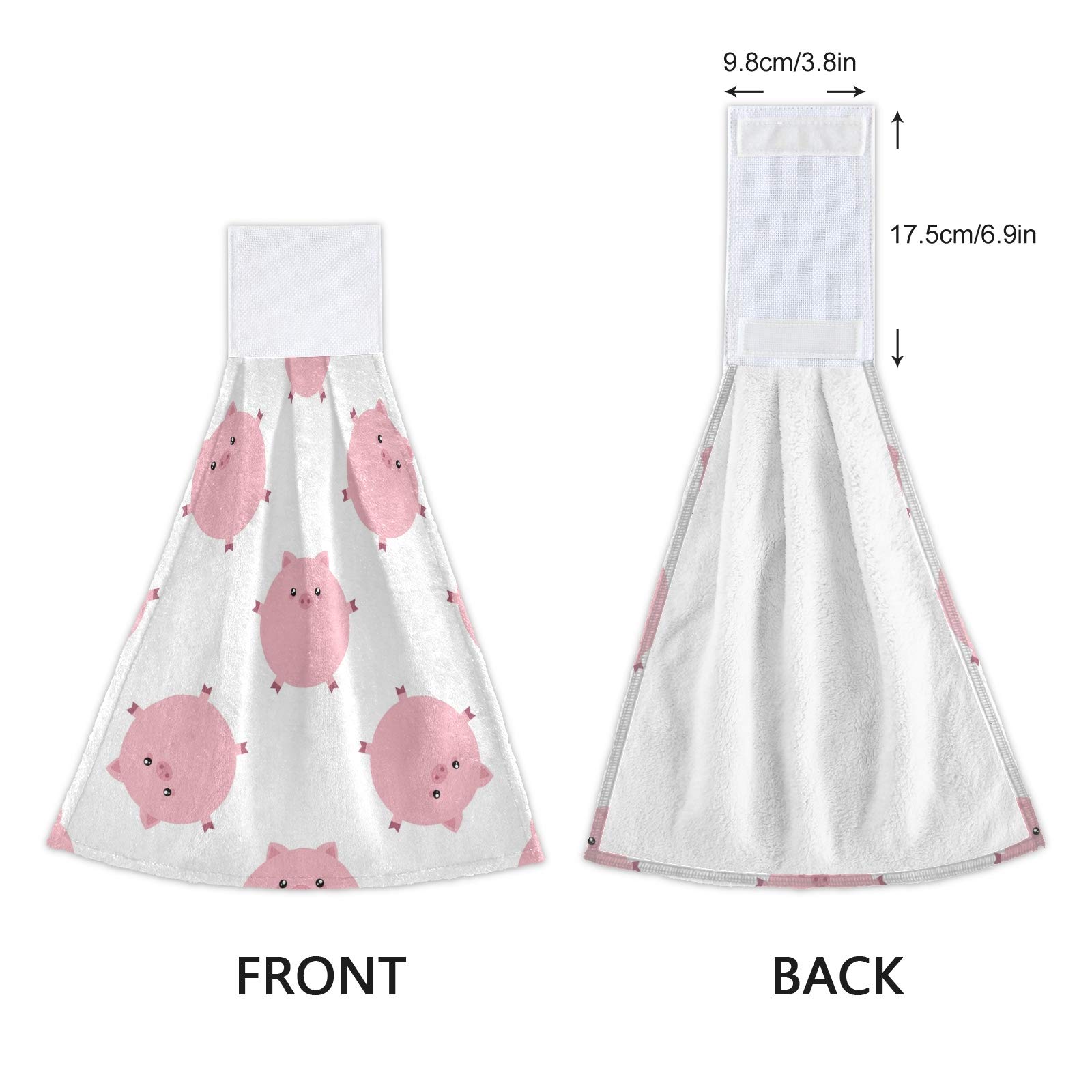 Premium Fat Pig Kitchen Towels Set of 2 - 12x17 Inch Ultra Soft & Absorbent Dish Cloths with Hanging Loop - Cute Hand Towels for Kitchen, Bathroom Decor - Perfect for Cooking, Cleaning & Home Decor