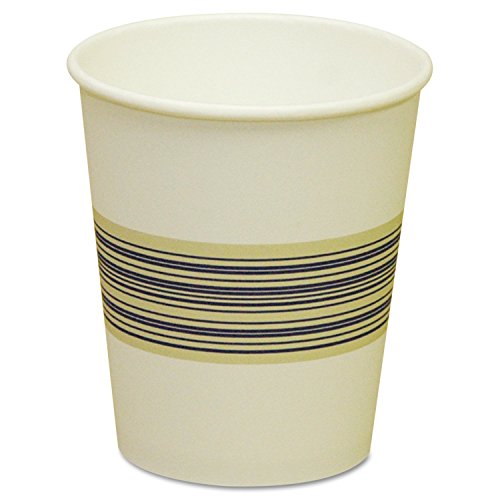 Boardwalk 10SQHOTCUP 10 oz Disposable Paper Hot Cups - Blue/Tan (20 Packs of 50) - Perfect for Coffee, Tea, and Hot Beverages at Offices, Cafes, and Events