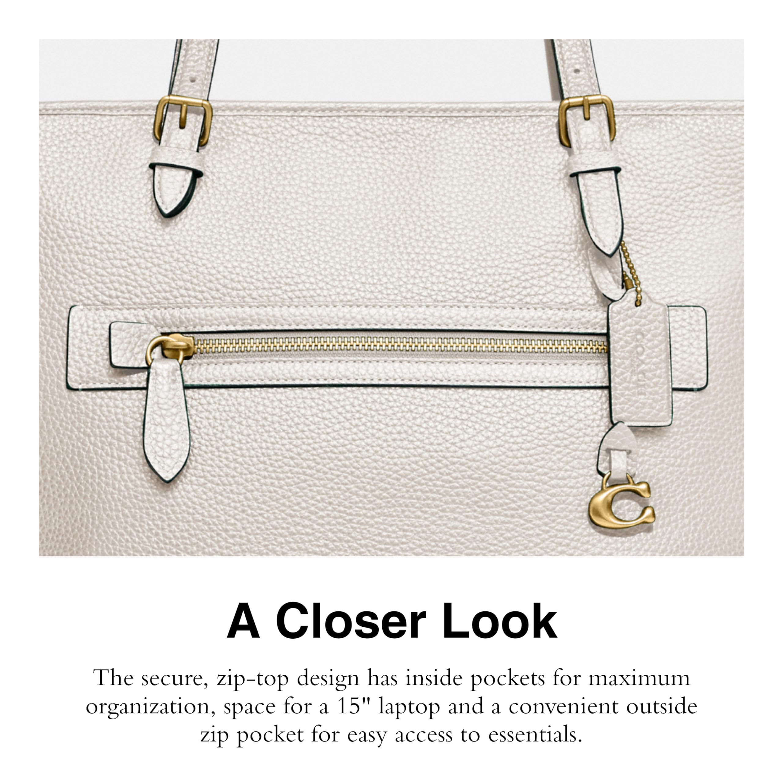 Coach Women's Polished Pebble Leather Taylor Tote - Stylish Designer Handbag for Work, Travel & Everyday Use | Premium Leather Shoulder Bag for Women