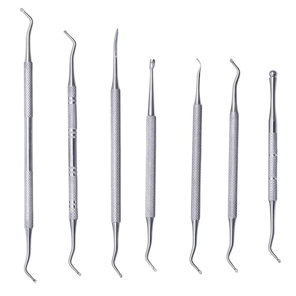 Professional Stainless Steel Cuticle Remover & Pusher Set - Manicure & Pedicure Tools with Curved Fine Tip for Nail Care - Perfect for Home Salon, DIY Nail Art & Professional Grooming