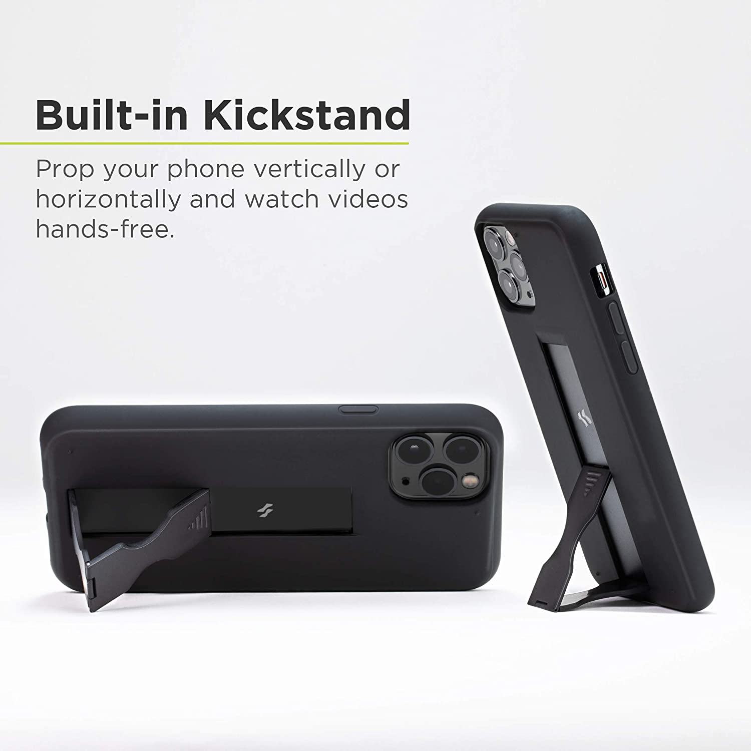 PureGear Slim Stik with Built-in Kickstand for Apple iPhone 11 Pro Max - Ultra Slim Phone Stand, Black - Perfect for Desk, Car, Travel & Hands-Free Viewing