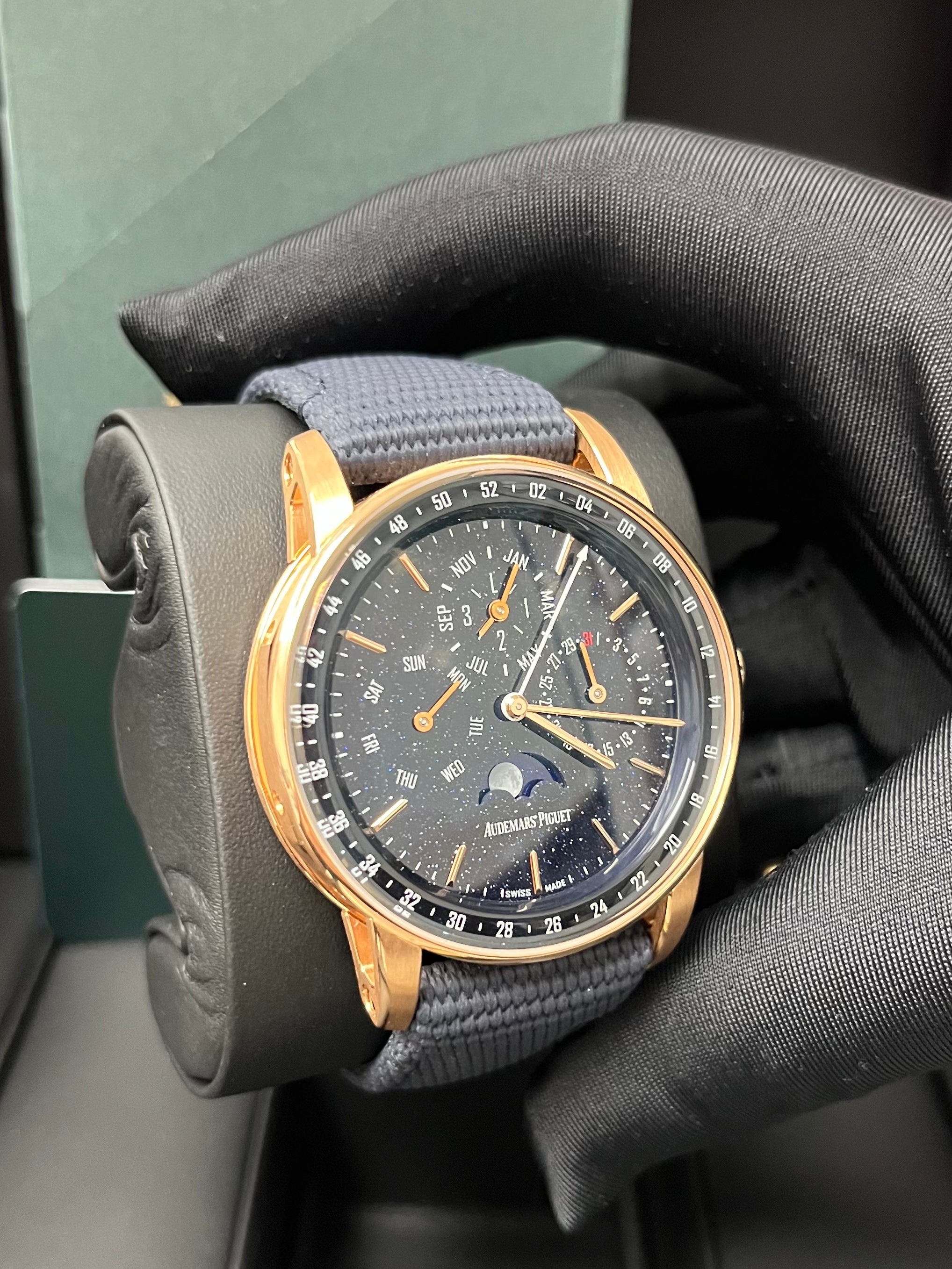 Audemars Piguet Code 11.59 Perpetual Calendar Luxury Watch - 18K Rose Gold Case, Blue Dial, Leather Strap Ref#26394OR.OO.D321CR.01 | Perfect for Business Meetings, Formal Events & Watch Collectors