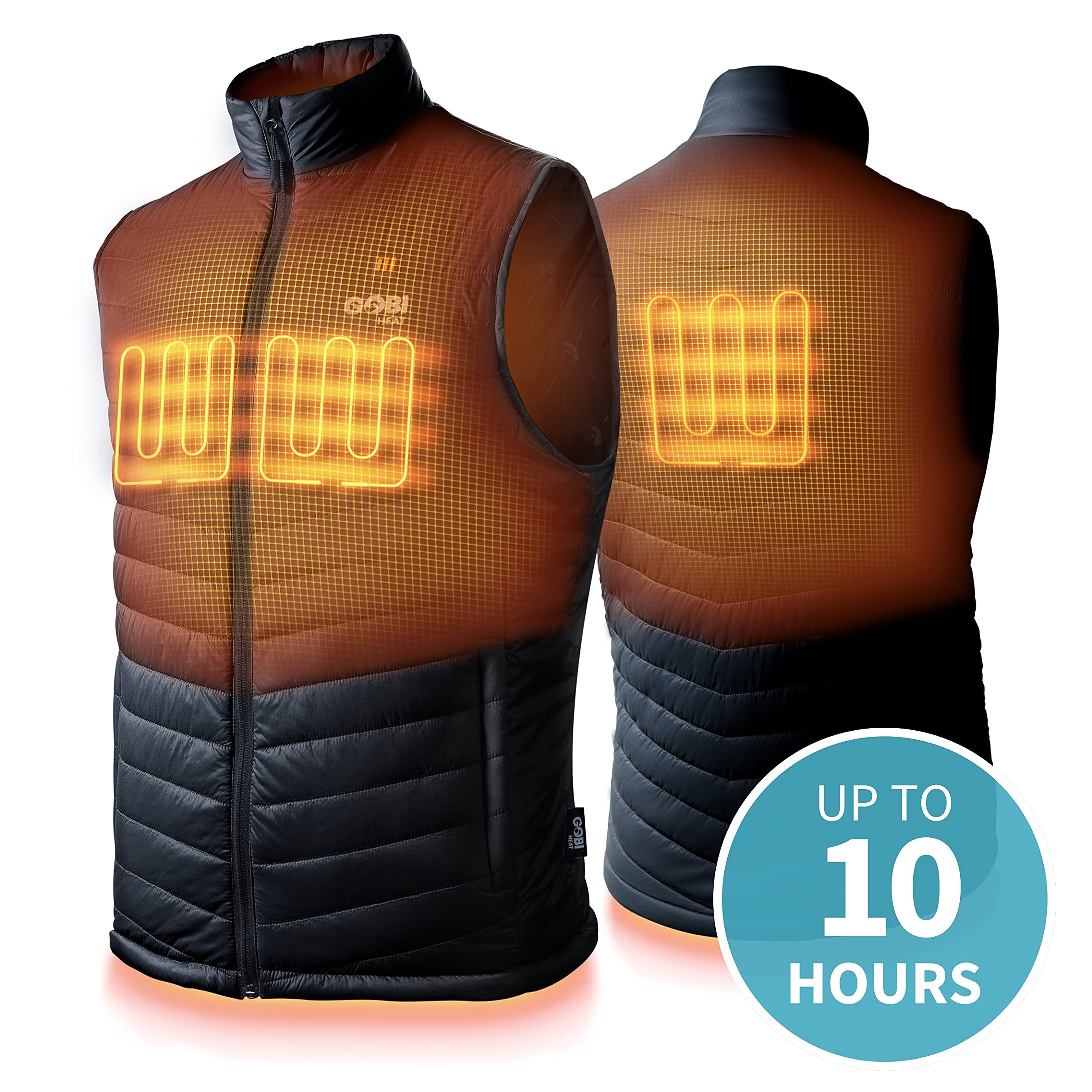 Dune Men's Heated Vest with Battery & Charger - 10 Hours Heating | Machine Washable | Winter Outdoor Activities, Hiking, Camping, and Cold Weather Wear