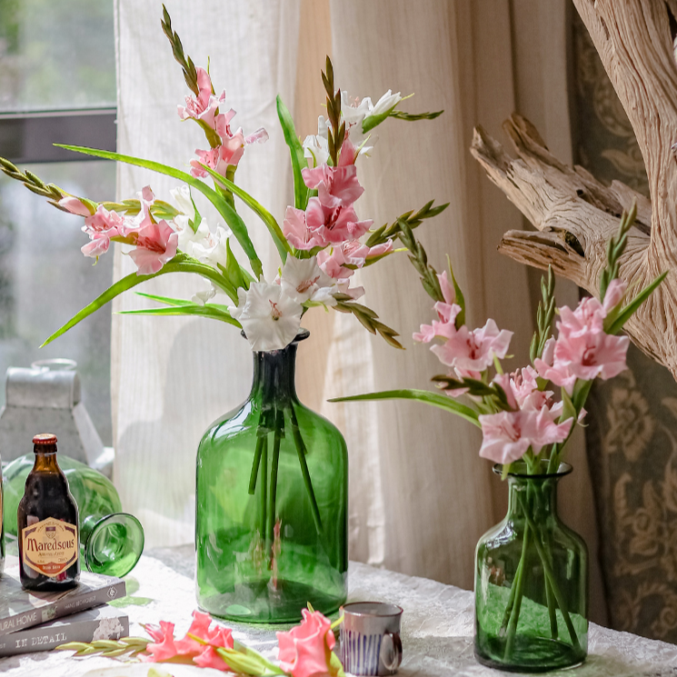 Premium Artificial Gladiolus Flower Stems - 12 Pack Realistic Silk Gladiolus Floral Arrangements for Home Decor, Wedding Centerpieces, and Event Decoration