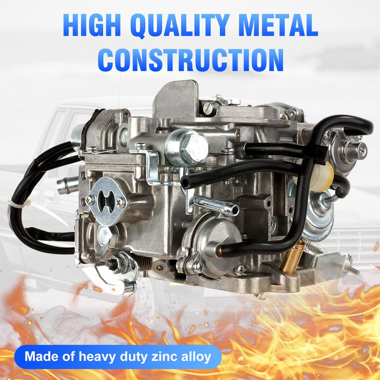 Partol 22R Carburetor Replacement for 1981-1987 Toyota Pickup 2.4L 2366cc - Compatible with TOY-505 TOY-507 Models - Automatic Choke Carburetor (35290/C4036) - Perfect for Engine Restoration & Classic Truck Maintenance
