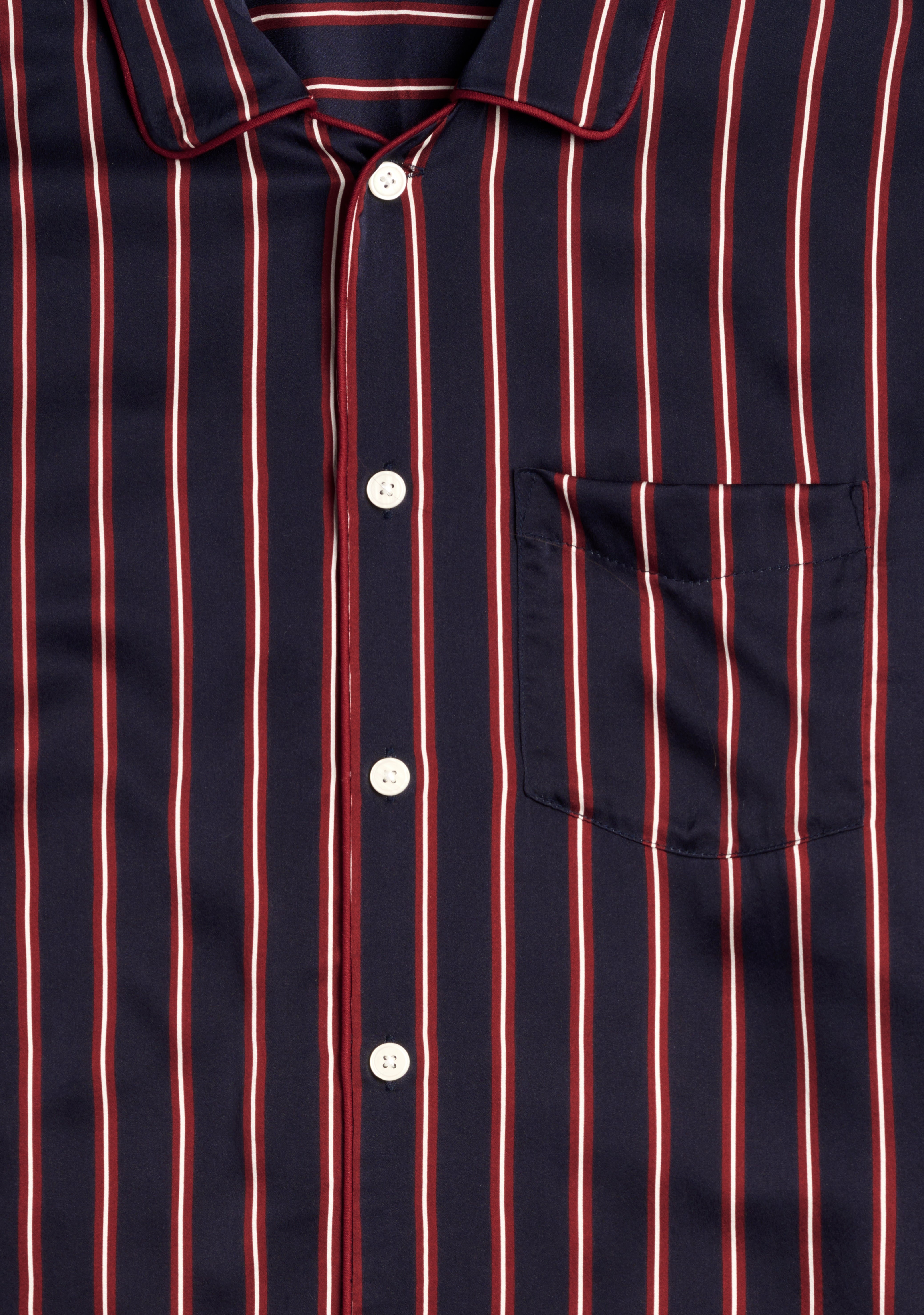 Washable Silk Henry Pajama Set - Midnight Stripe Luxury Sleepwear for Men & Women | Perfect for Lounging, Travel & Cozy Nights at Home