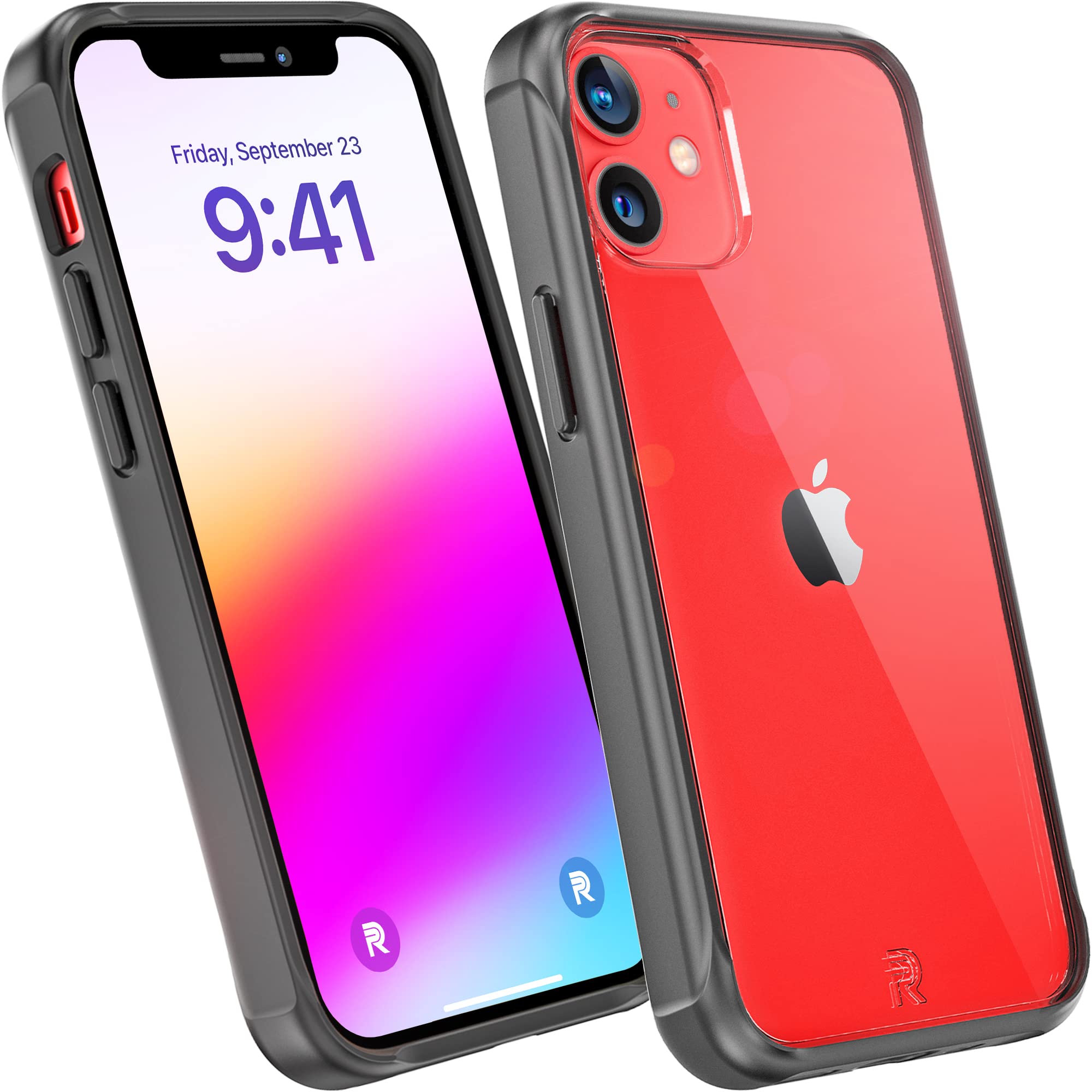 REBEL Crystal Clear Case for iPhone 12 Mini (5.4 inch) - Shockproof Slim Fit Protective Cover with Anti-Scratch & Non-Yellowing Technology | Includes Screen Protector | Perfect for Everyday Use, Travel & Outdoor Activities