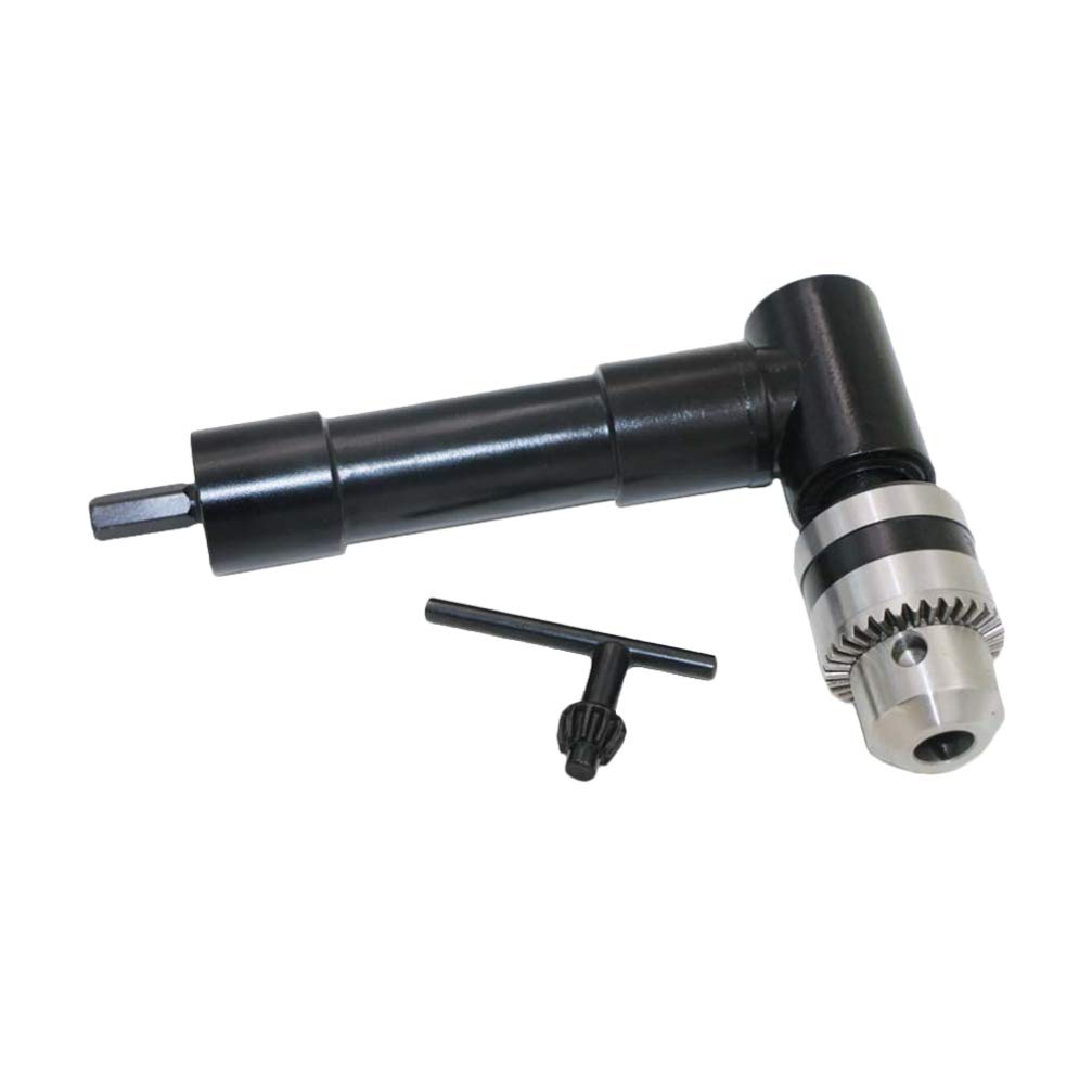 90 Degree Right Angle Bend Extension Cordless Drill Attachment Adapter - Power Electric Drill Tool Accessory for Tight Spaces & Hard-to-Reach Areas (Black) - Perfect for DIY, Home Improvement, and Professional Construction Projects