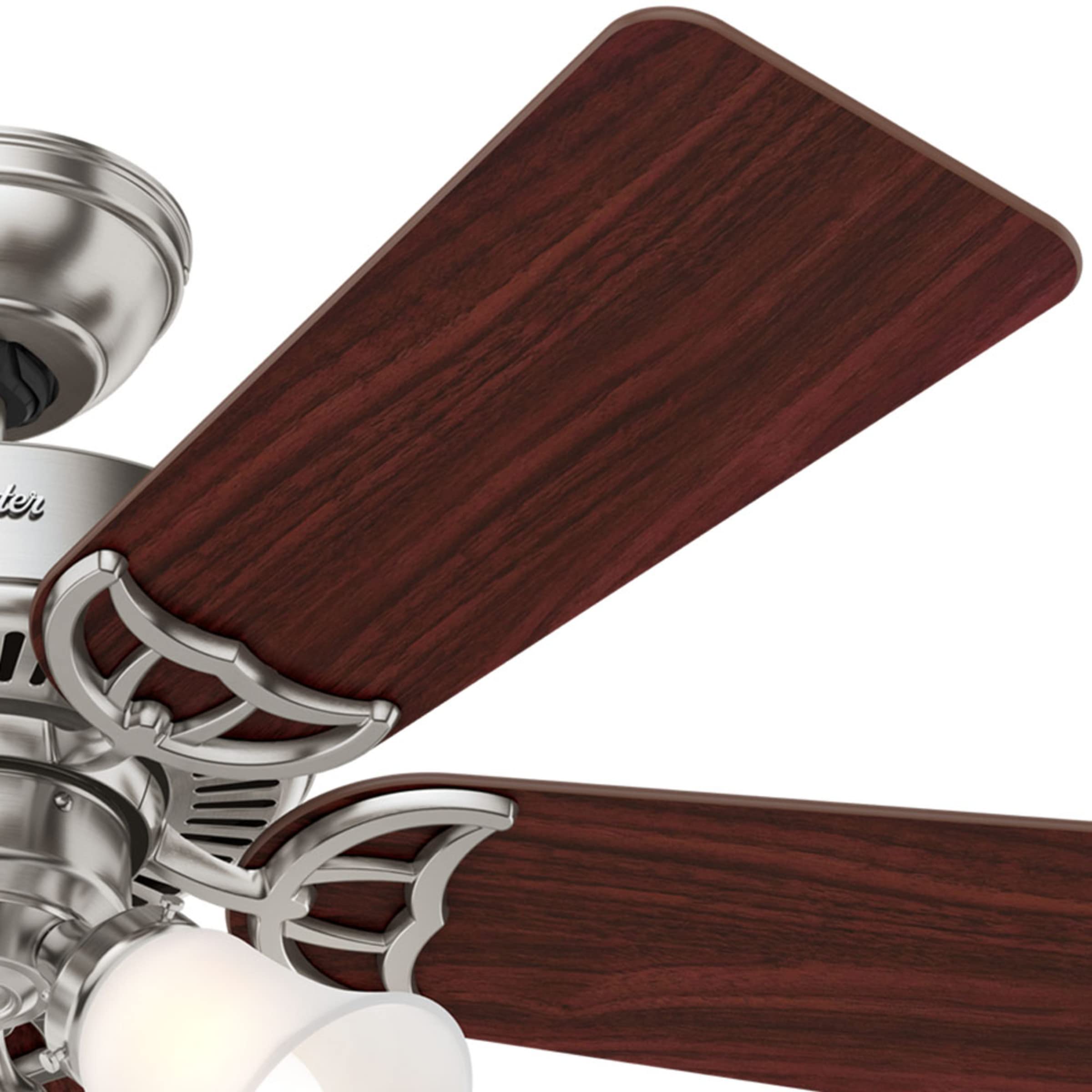 Hunter Fan Company 51011 42-Inch Southern Breeze Brushed Nickel Ceiling Fan with LED Light Kit & Pull Chain - Energy Efficient Indoor Ceiling Fan for Living Room, Bedroom & Office (Brown)