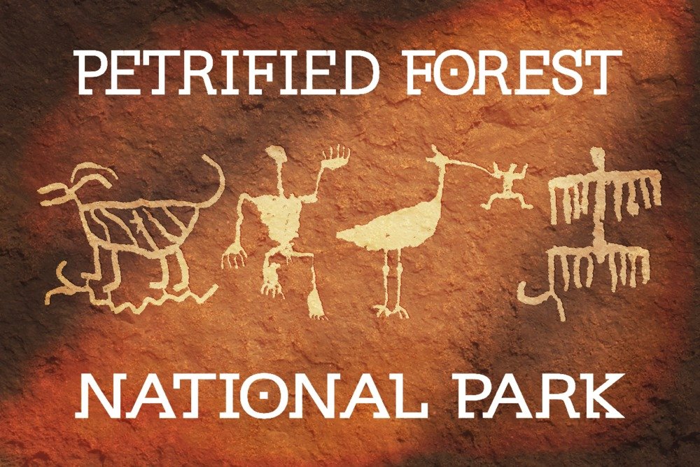 Signed Petrified Forest National Park Petroglyphs Art Print (24x36) - Vintage Wall Decor Poster for Home, Office & Gallery | Arizona Landscape Photography