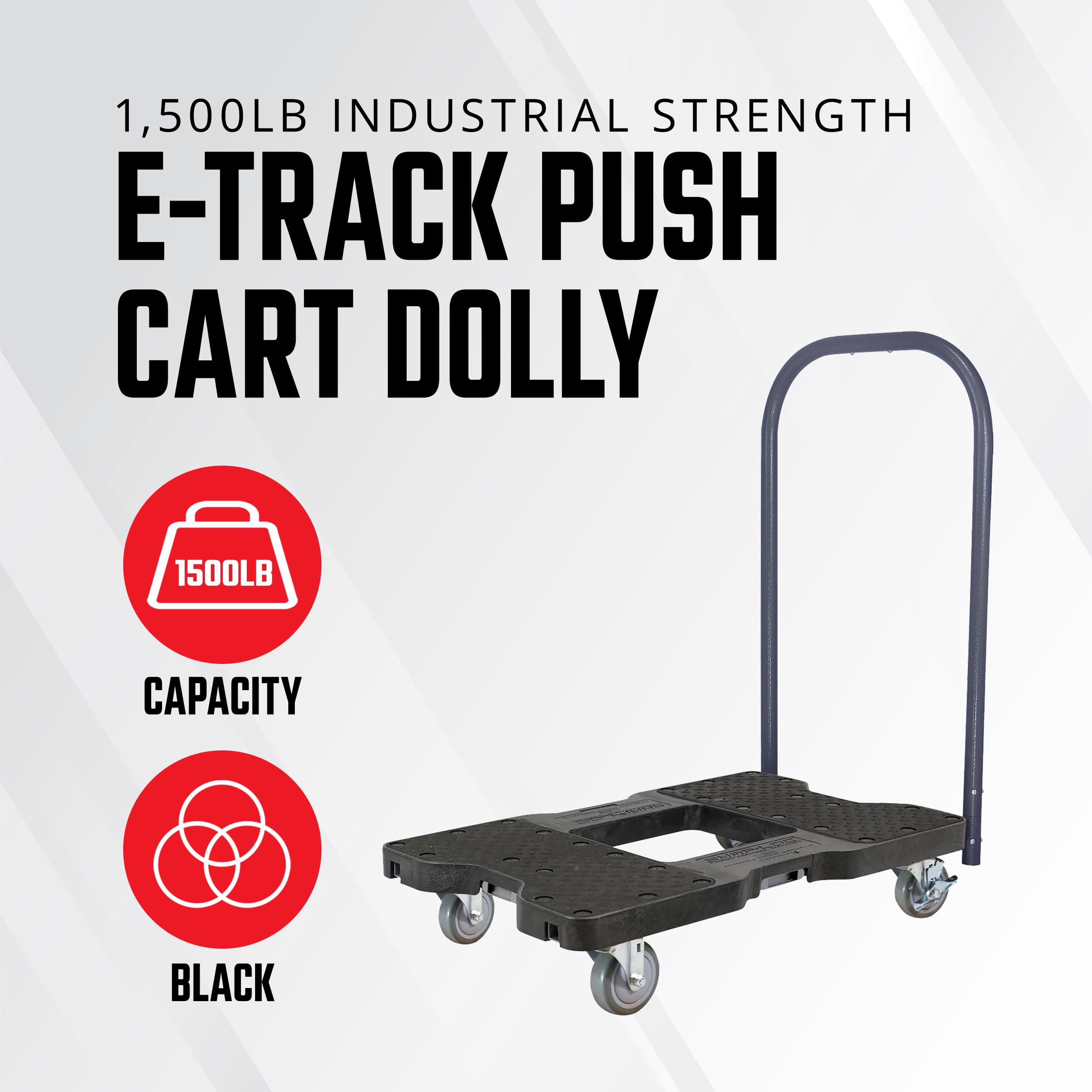 Heavy Duty 4-Wheel Push Cart Dolly - 1,500lb Capacity for Moving Cargo