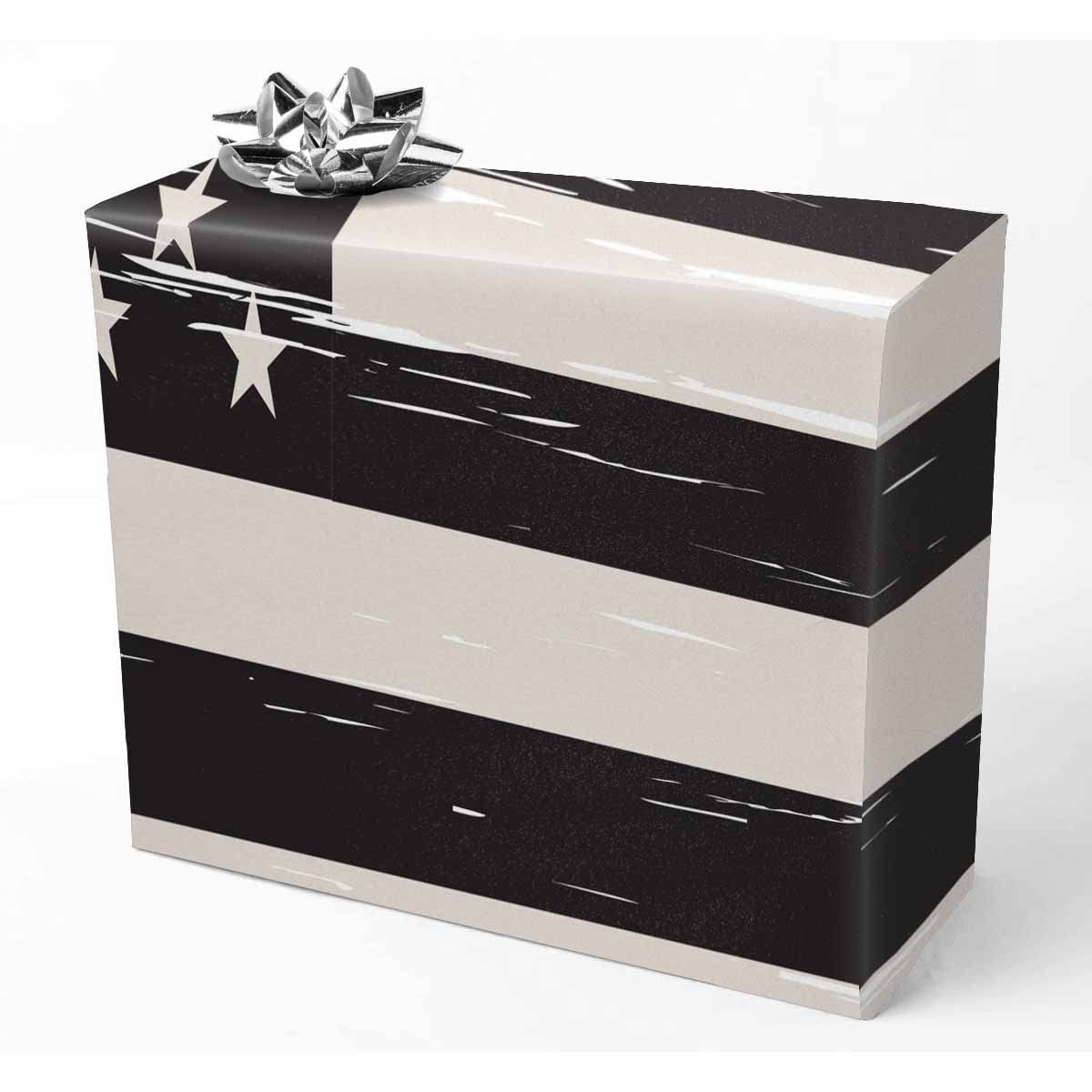 InterestPrint Patriotic USA Flag Wrapping Paper Roll - 58