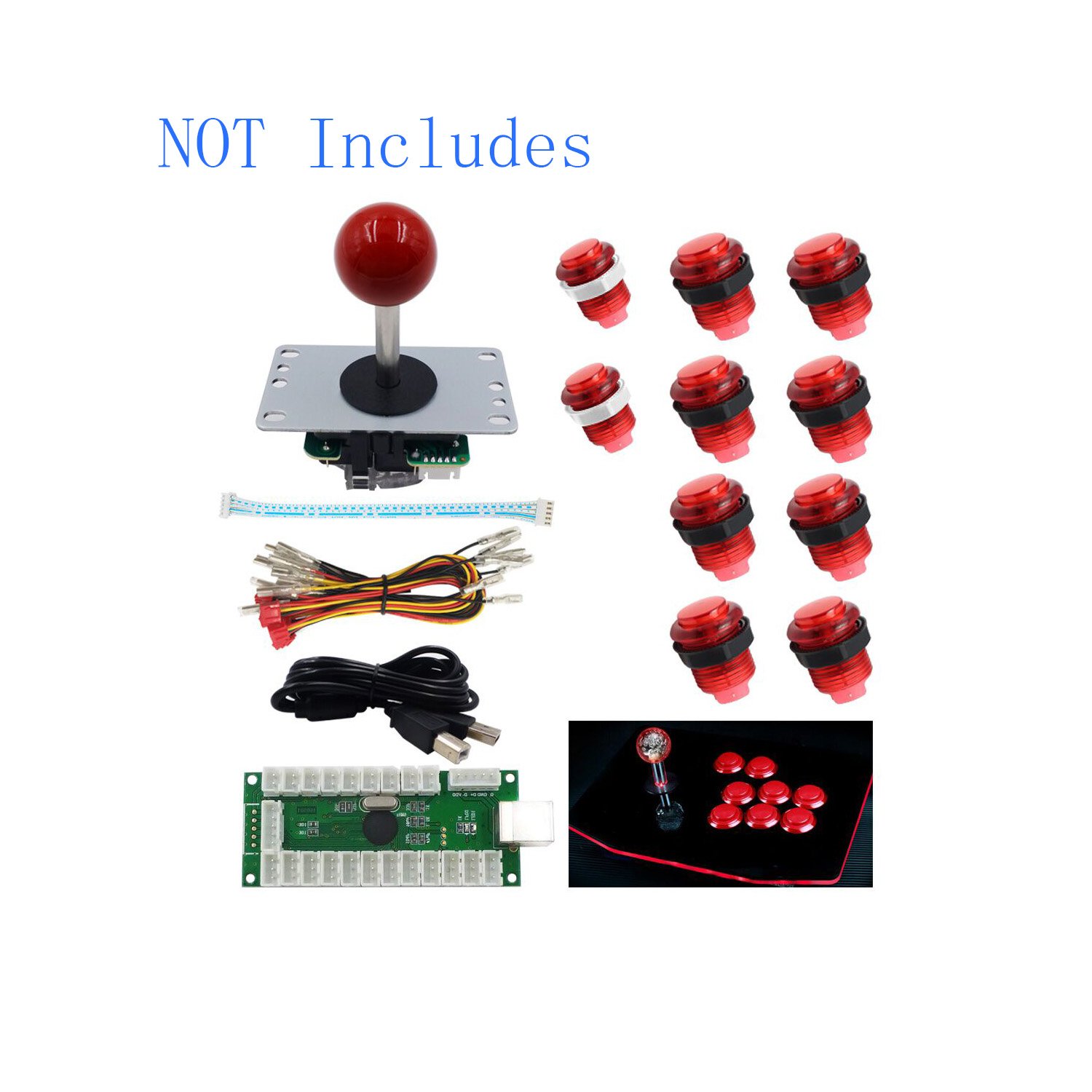 SJJX Zero Delay USB Encoder Arcade Joystick Kit - DIY Game Controller for PC, Raspberry Pi, Retropie & MAME | Perfect for Home Arcade, Gaming Consoles & DIY Projects