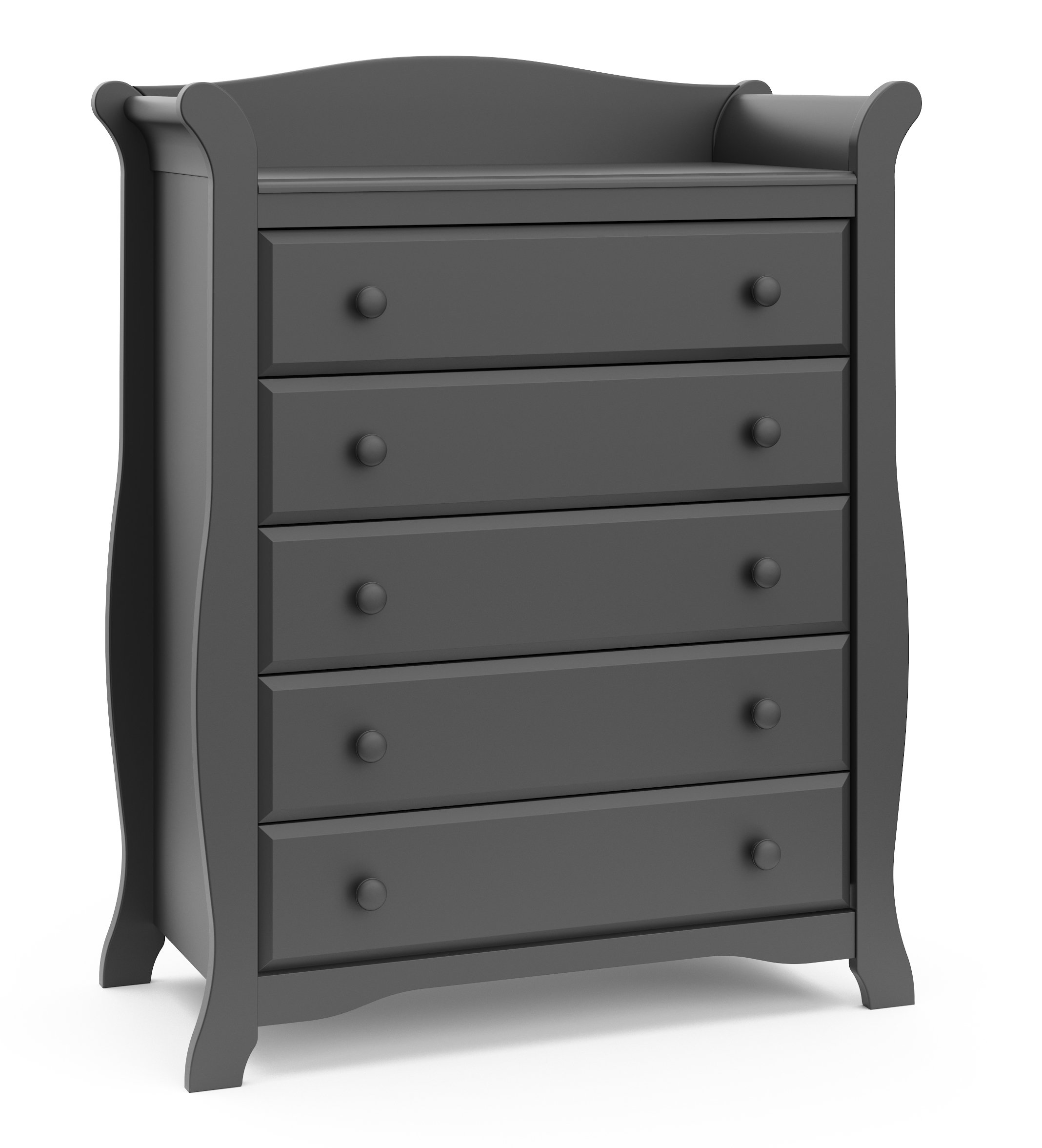 Storkcraft Avalon 5-Drawer Dresser for Kids - Gray Nursery Dresser with Classic Design | Tall Chest of Drawers for Bedroom Storage & Organization | Perfect for Children's Rooms, Daycare & Guest Bedrooms