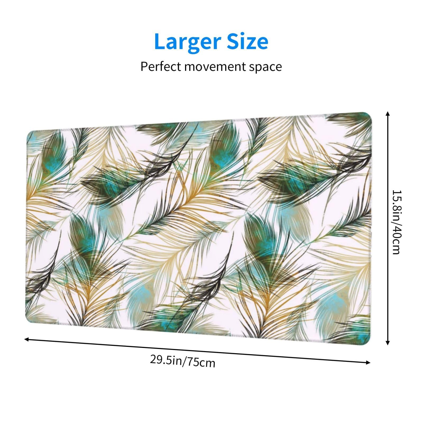 Peacock Feather Design Gaming Mouse Pad - 31.5