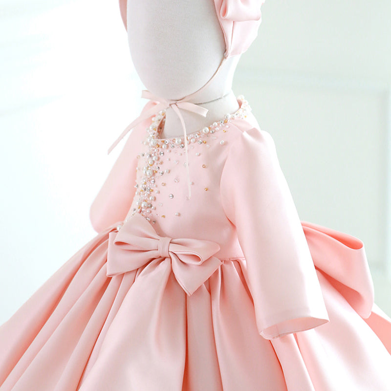 Adorable Baby Girl Puffy Dress for Autumn - Toddler Princess Party Dress with Bow Knot - Perfect for Birthday Parties, Photo Shoots & Special Occasions