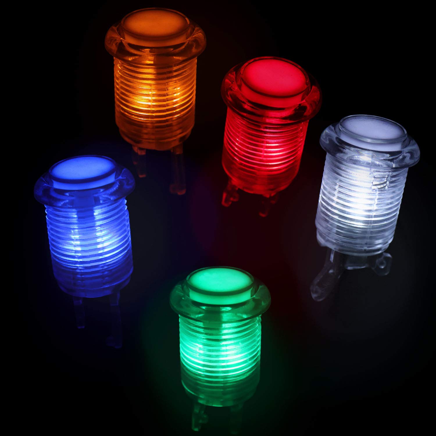 LED Arcade Push Buttons Kit - DIY Mechanical Microswitch Controller for Gaming & MAME Cabinet - Perfect for Arcade Machines, Fight Sticks & Custom Gaming Controllers