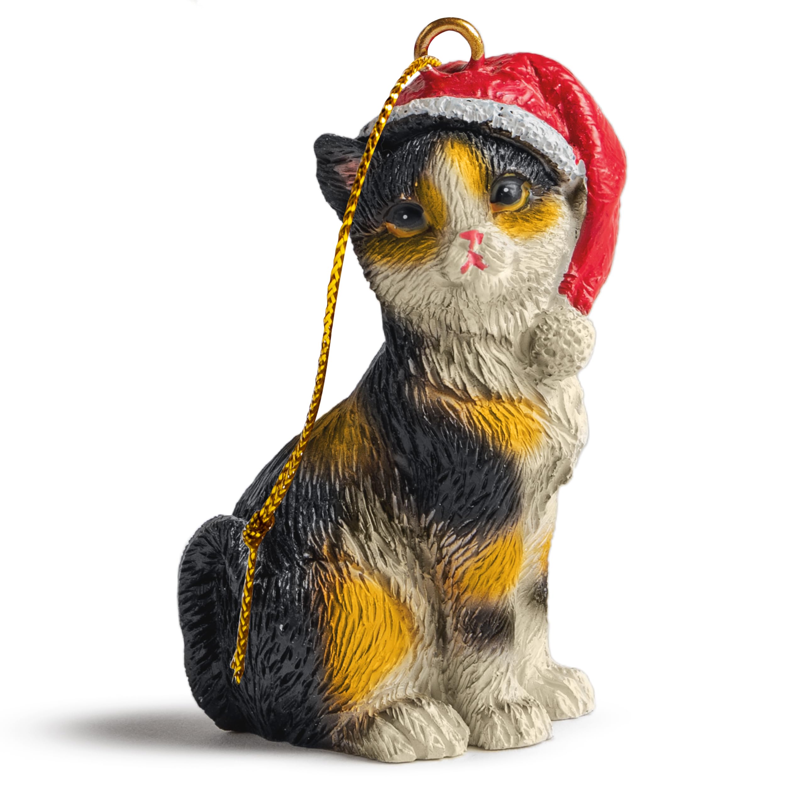 Hand-Painted Calico Cat Figurine Christmas Tree Ornaments - Unique Holiday Decor for Cat Lovers | Perfect for Xmas Tree, Gift Exchange & Home Decoration
