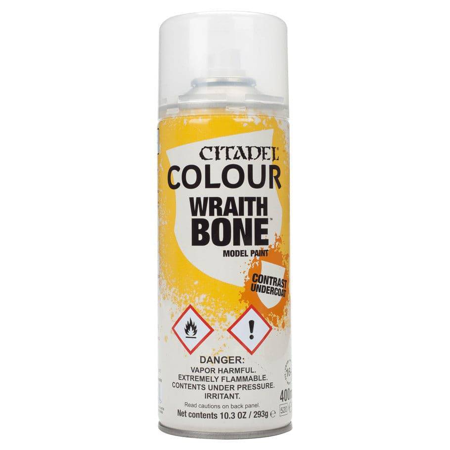 Citadel Colour Wraith Bone Spray Paint - White Primer for Warhammer Miniatures & Tabletop Gaming Models - Perfect for Base Coating and Quick Painting