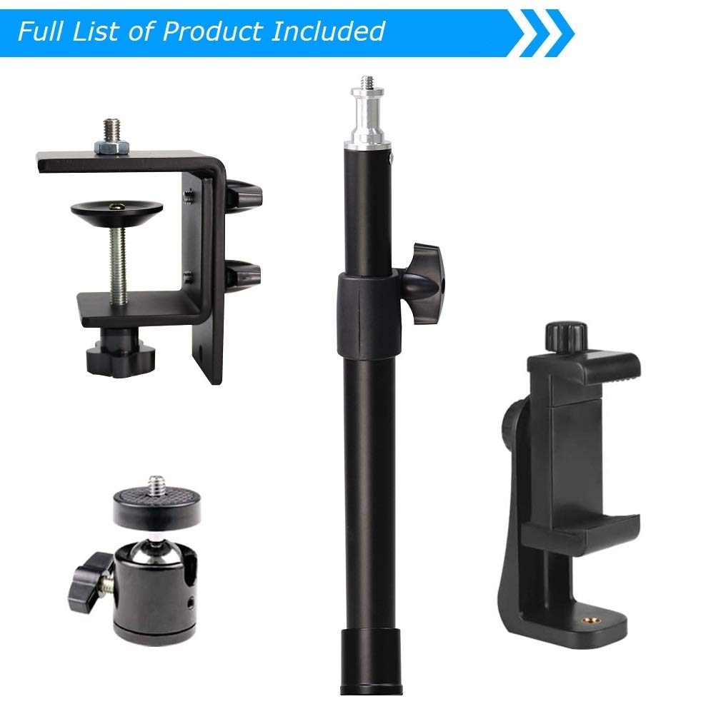 AceTaken Overhead Camera Stand with Desk Clamp - Compatible with Canon DSLR Cameras for Video Recording, Vlogging & Live Streaming - Perfect for YouTube, TikTok & Online Teaching