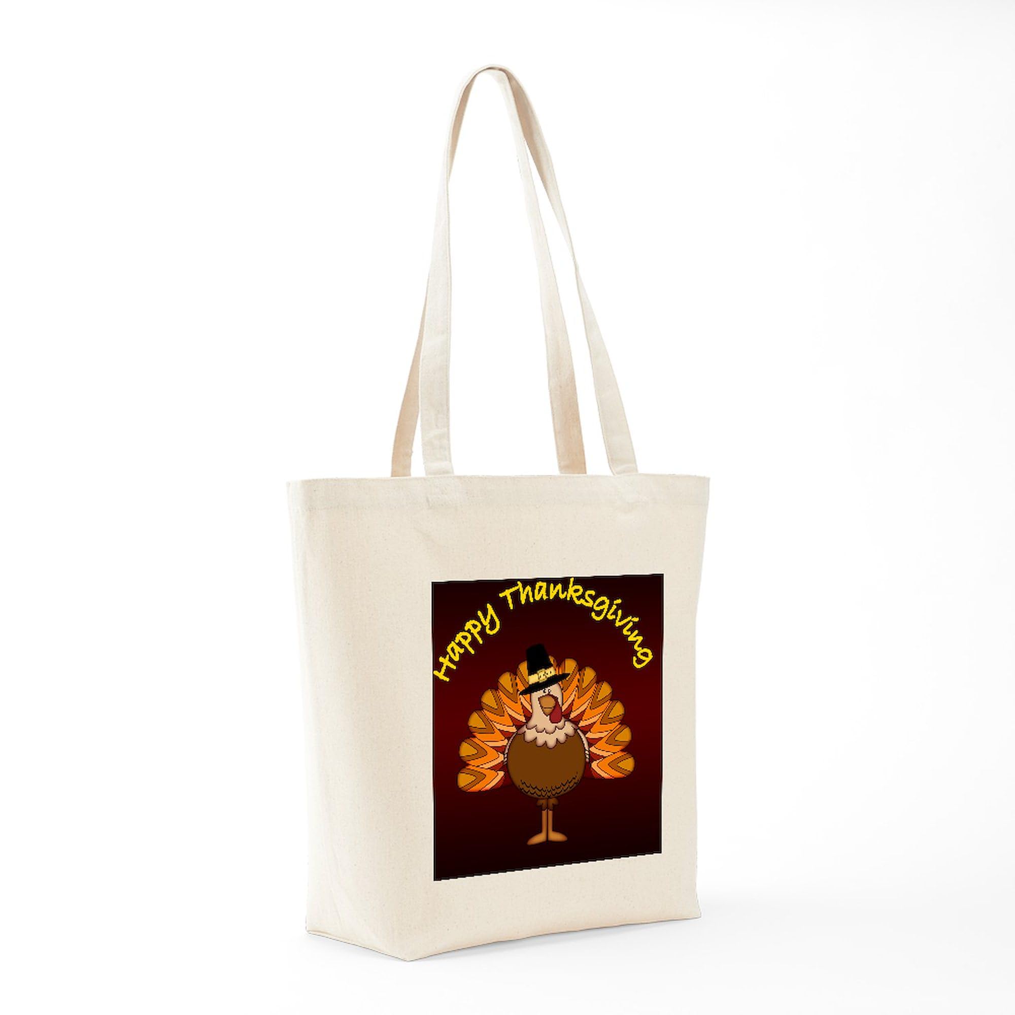 Happy Thanksgiving Tote Bag - Natural Canvas Reusable Shopping Bag for Groceries, Picnics & Holiday Gifts | Eco-Friendly Thanksgiving Gift Idea