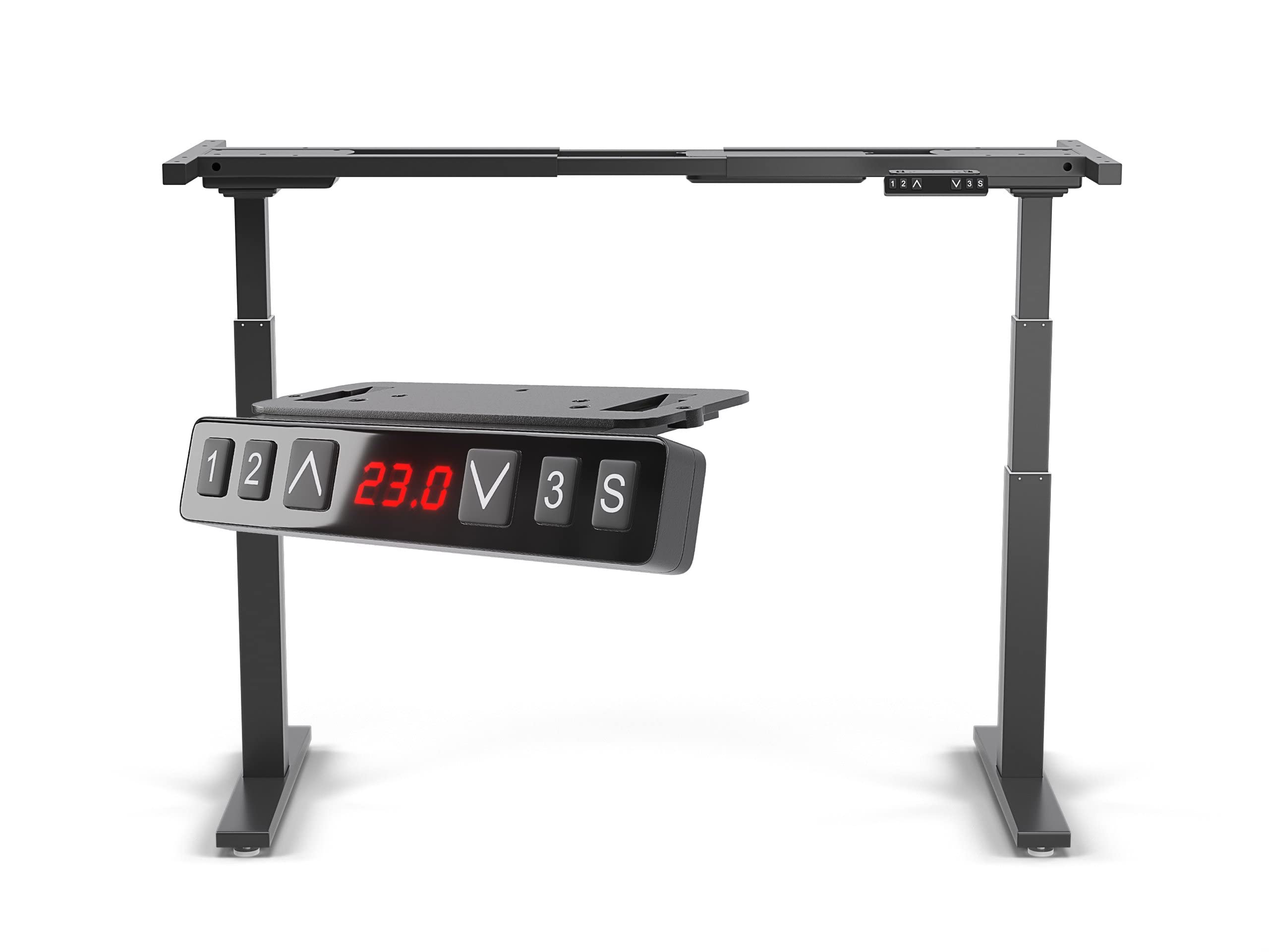 Electric Height Adjustable Standing Desk Frame - Black Modern Office & Gaming Desk (22