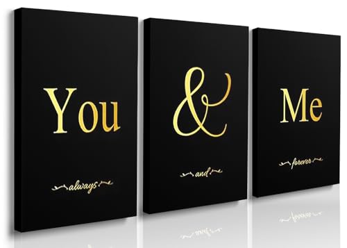 A002 Black Gold Love Wall Art