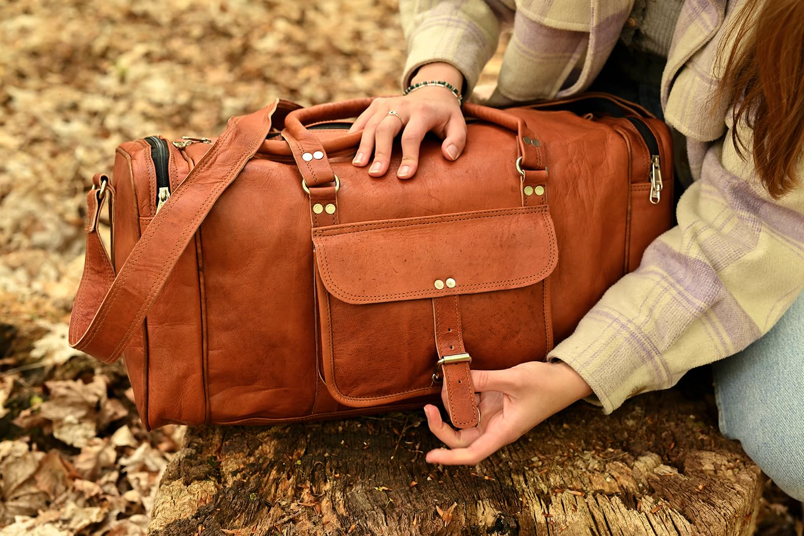 Premium Genuine Leather Weekender Travel Bag - Harvey Board Bag for Sports & Business Trips, Durable Brown Leather Carry-On for Men & Women | Perfect for Weekend Getaways, Gym, Work & Air Travel
