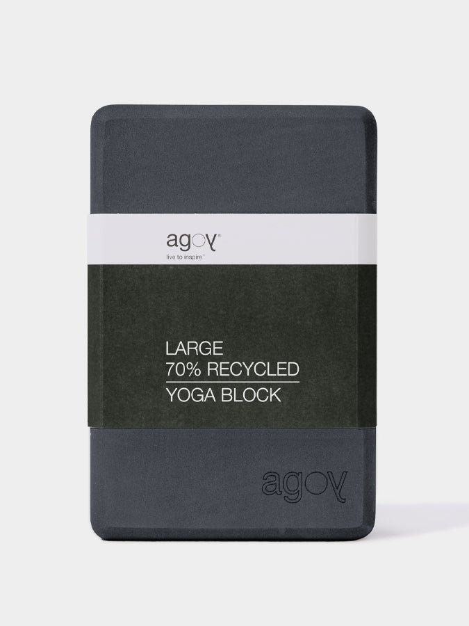 Eco-Friendly Agoy Large Recycled Yoga Block for Stability & Support - Perfect for Yoga, Pilates & Home Workouts