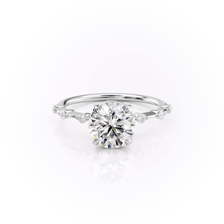 2.5 CT Round Moissanite Engagement Ring for Women - 18K Gold Plated Sterling Silver Wedding Band, Dainty Anniversary Jewelry Gift for Brides, Proposal, Valentine's Day & Special Occasions