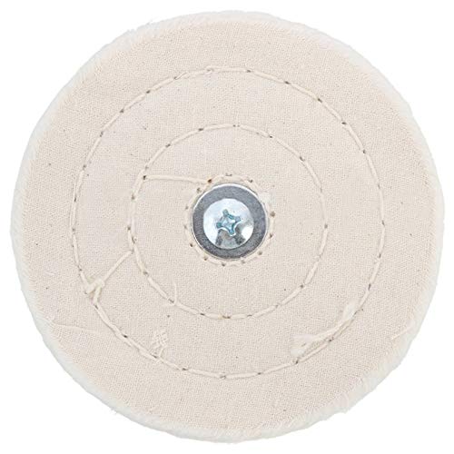 4 Inch 100mm White Polishing Pad Wheel for Power/Battery Drill Buffing Grinder - Premium Cloth Mop for Car Detailing, Metal Polishing & Woodworking Projects