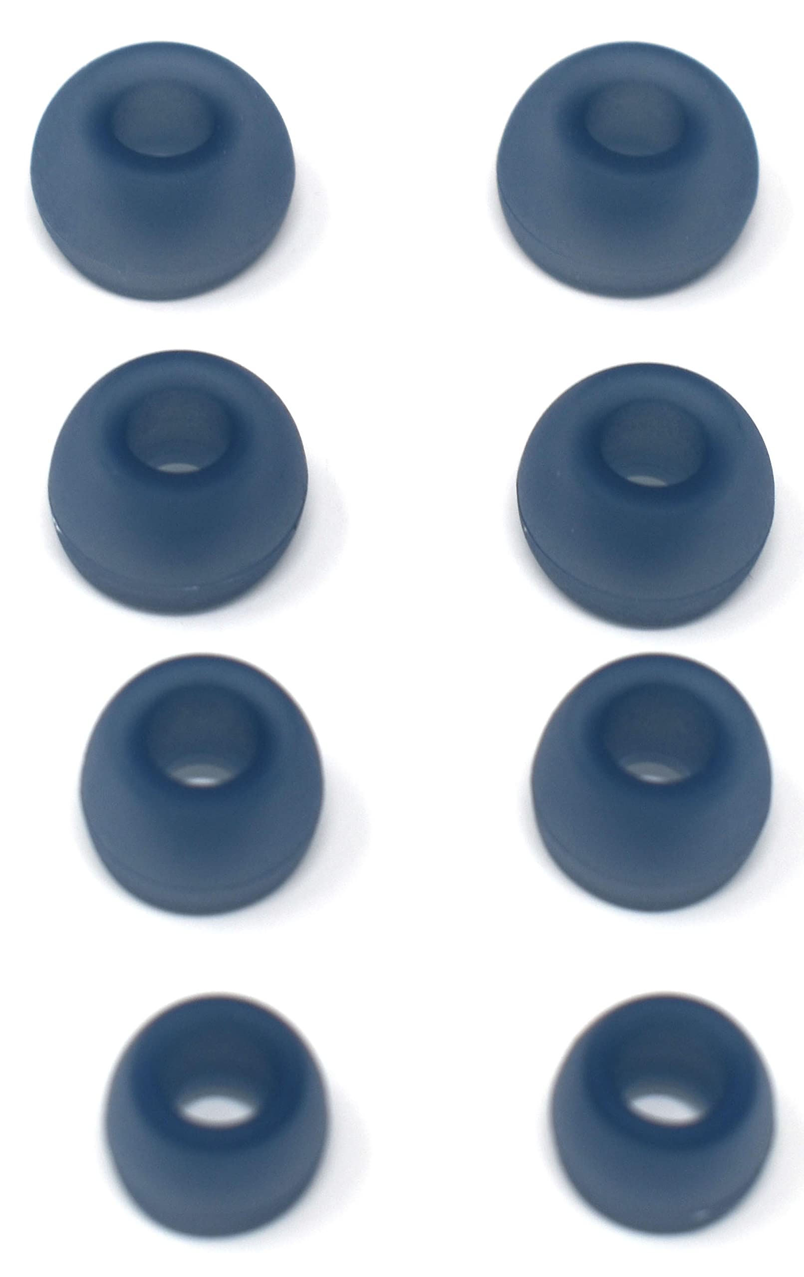 Zotech 4-Pair Replacement Eartips for Samsung Galaxy Buds 2/Plus, Powerbeats 2/3/Pro, Beats Studio Buds, Sony WF-1000XM3/XM4, Jabra Elite 65t & Echo Buds - XS/S/M/L Sizes in Navy Blue | Noise Isolation Comfort Fit for Workouts, Commuting & Travel