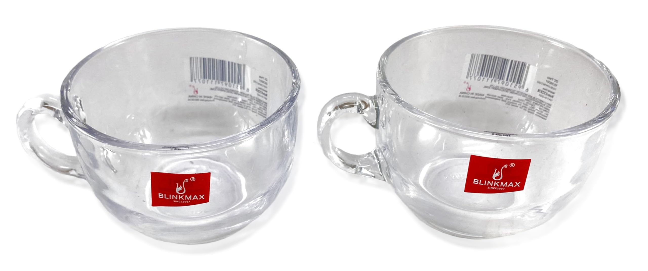 BLINKMAX 2-Pack Clear Glass Tea & Coffee Cups - 150ml Crystal Clear Drinking Glasses for Hot & Cold Beverages - Perfect for Tea, Coffee, Juice, and Cocktails at Home, Office, or Cafe
