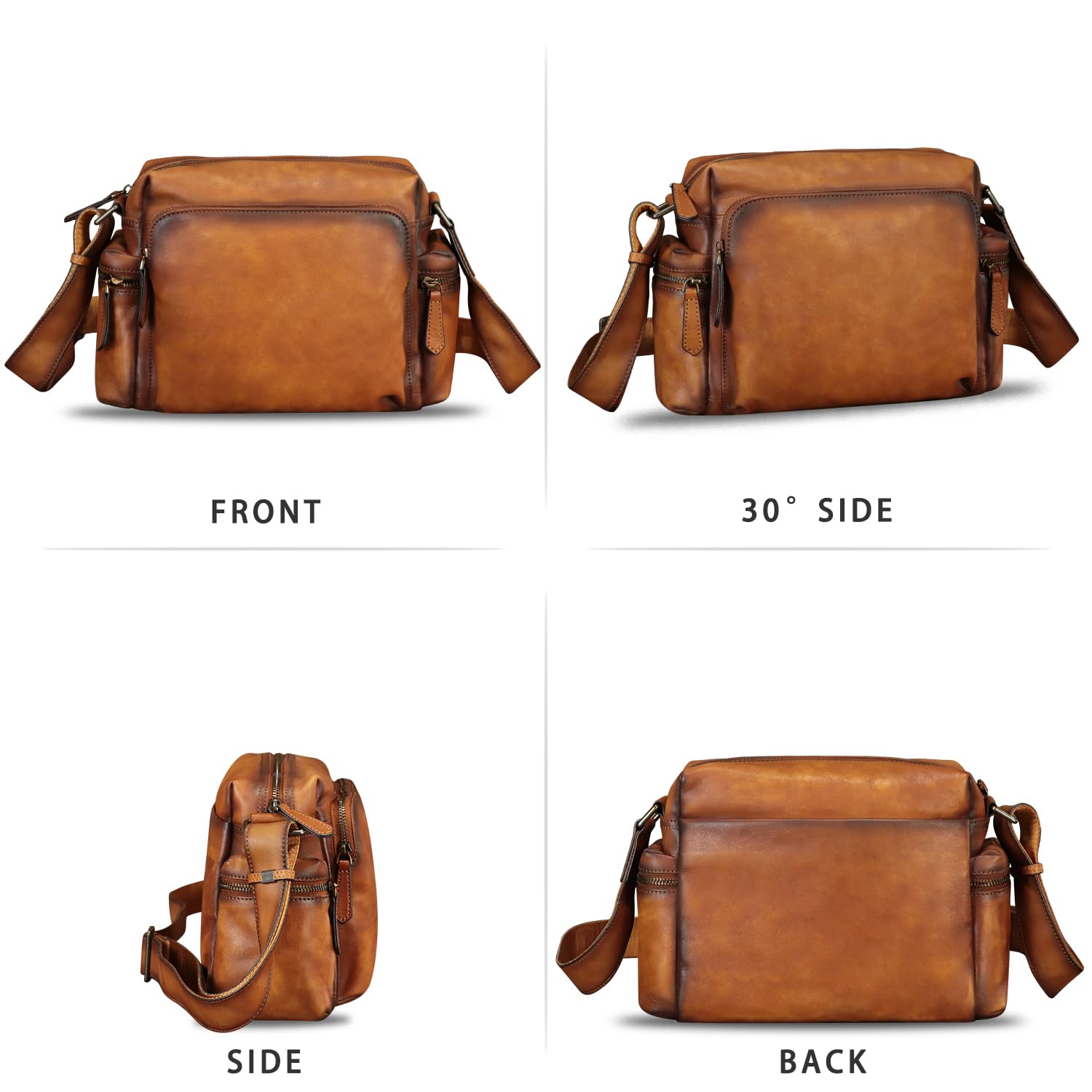 Genuine Leather Messenger Bag for Men - Stylish Crossbody Shoulder Bag & Briefcase Satchel with Adjustable Strap - Perfect for Work, Travel & Daily Commute