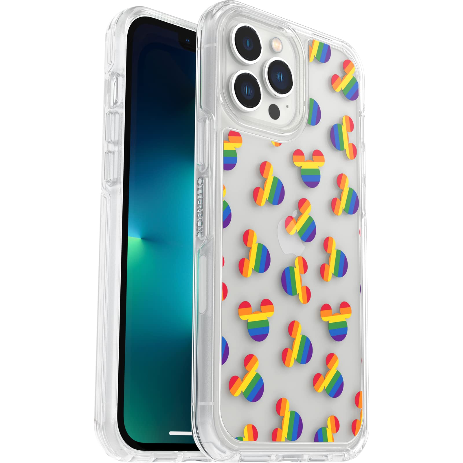 OtterBox Symmetry Series Case for iPhone 12 Pro Max & iPhone 13 Pro Max - Mickey Pride Design | Slim Protective Cover with Wireless Charging | Raised Edges for Camera & Screen Protection | Perfect for Everyday Use, Travel & Outdoor Activities