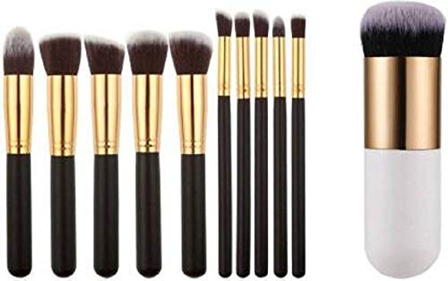 HSBMART 10-Piece Professional Makeup Brush Set with Blending Brush - Perfect for Everyday Makeup, Contouring, and Blending - Ideal for Personal & Professional Use (Black)