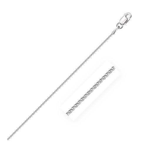 14K White Gold Diamond Cut Round Wheat Chain Necklace - 1.0mm Width, 16 Inch Length - Perfect for Everyday Wear, Gifts & Special Occasions