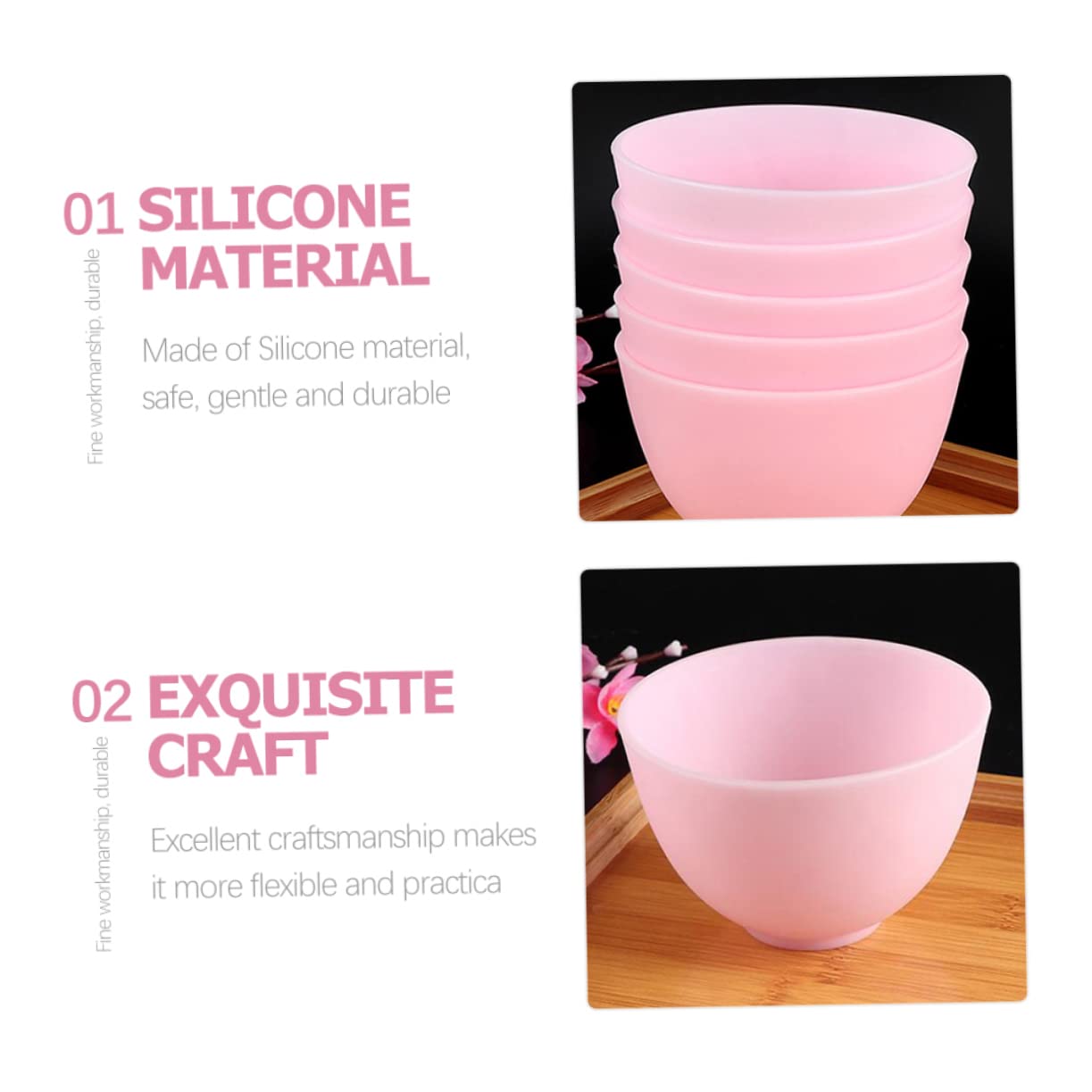 Premium Silicone Mixing Bowl Set for Facial Masks - 5-Piece Beauty Tools Kit for Home & Salon Use - Perfect for DIY Skincare, Spa Treatments, and Professional Makeup Application