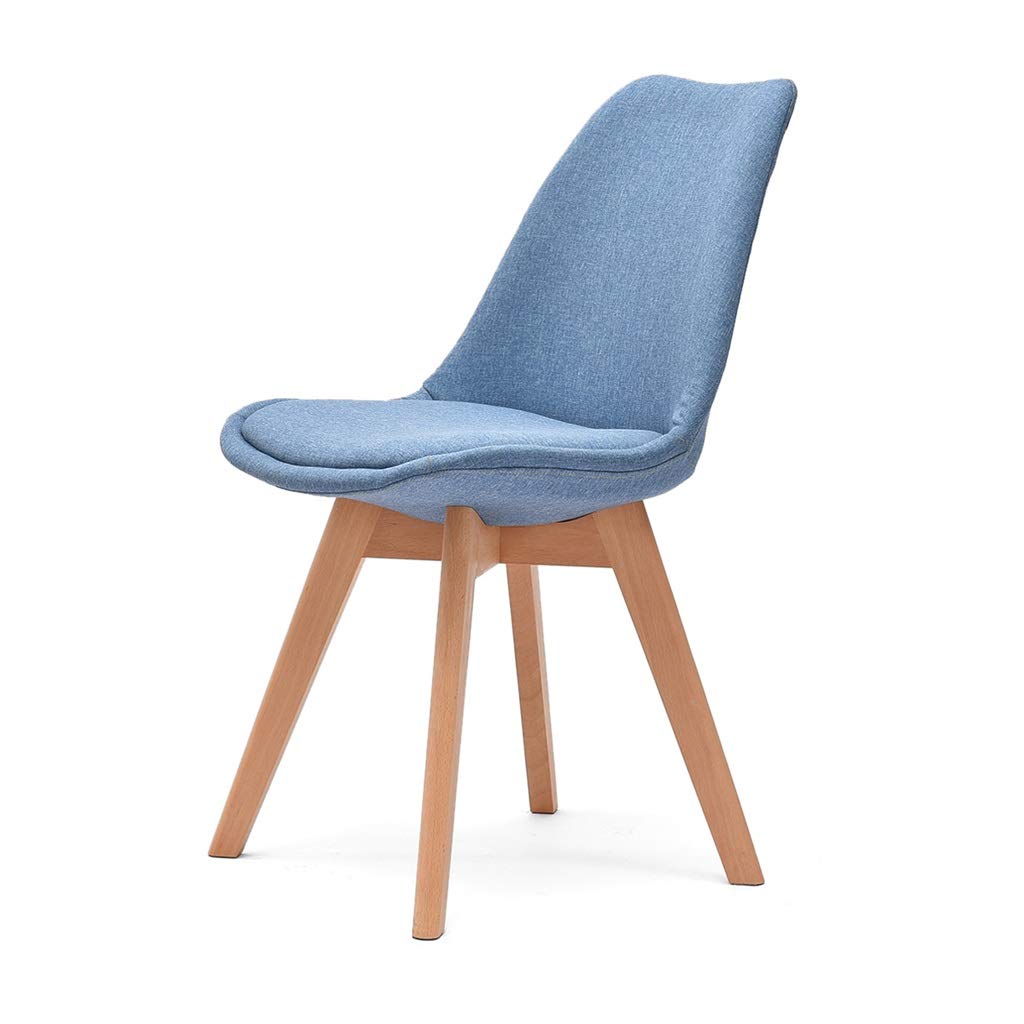 Solid Wood Dining Chair - Sturdy Restaurant & Bar Chair with Backrest, Perfect for Bedroom, Living Room, Cafe, Dressing Table & Home Office (Blue) - Ideal for Dining, Working & Relaxing