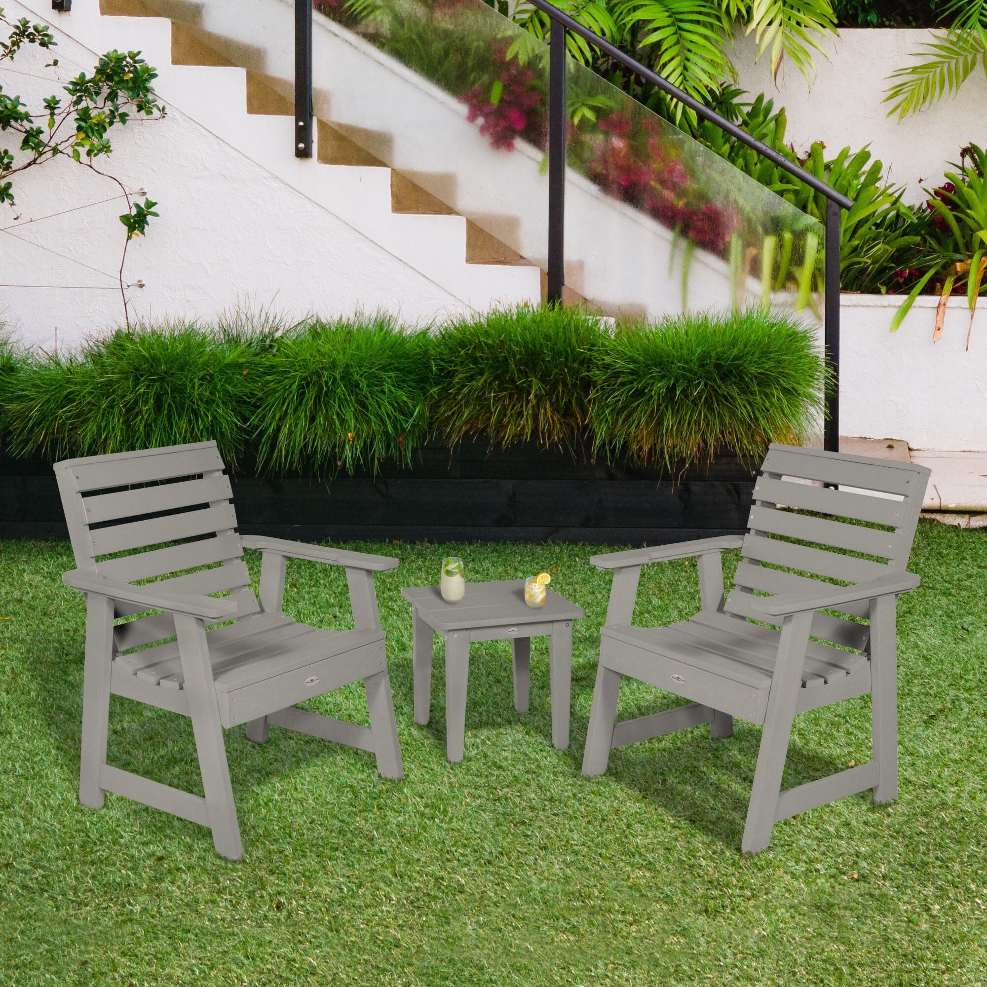 Premium 2-Piece Riverside Garden Chair and Side Table Set - Outdoor Patio Furniture for Relaxing by the Pool or Backyard