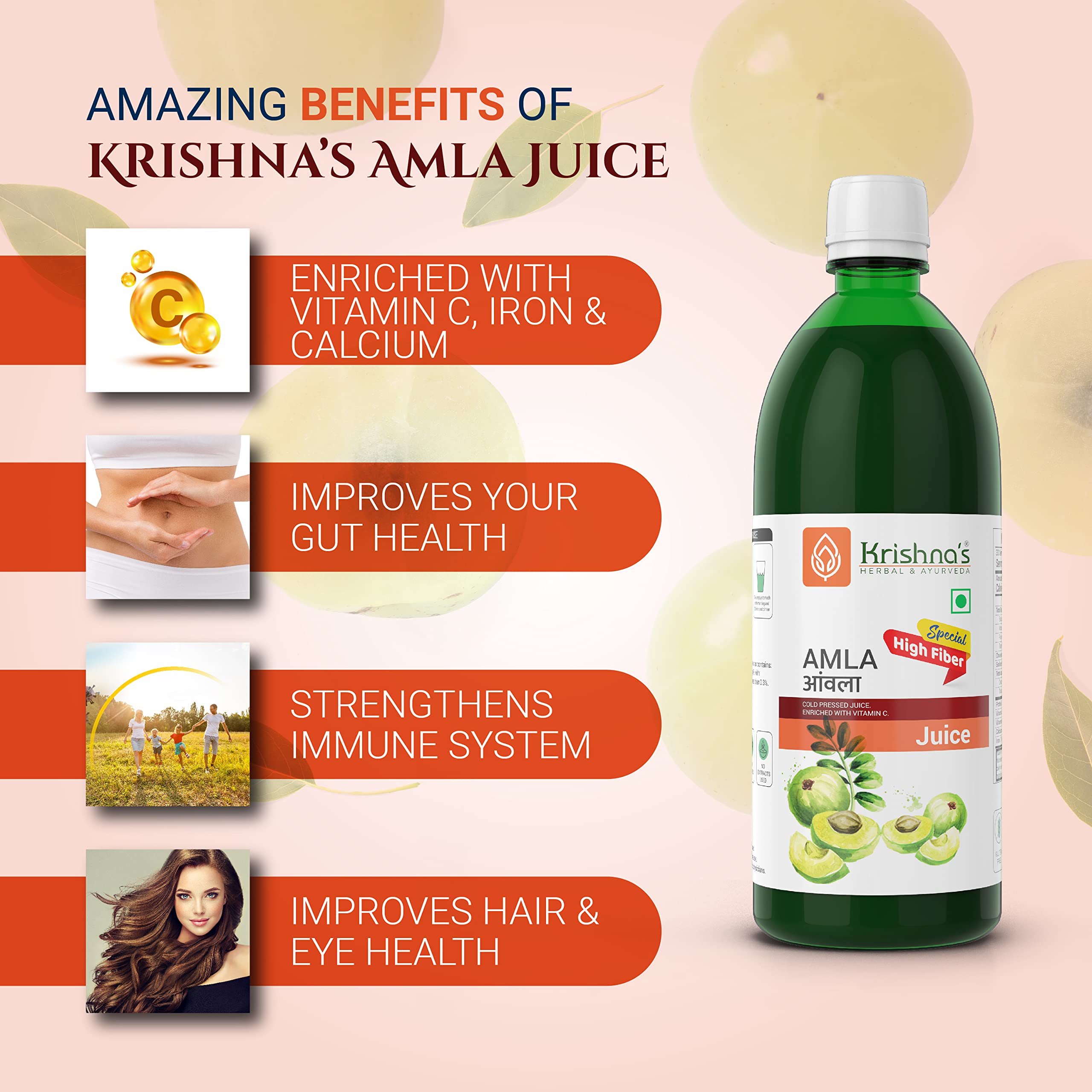 Organic Amla Juice 1000ml - Cold Pressed Indian Gooseberry Drink for Skin, Hair & Immunity | Rich in Vitamin C & Fiber | Natural Detoxifier | Perfect for Morning Routines, Wellness Shots & Healthy Lifestyle
